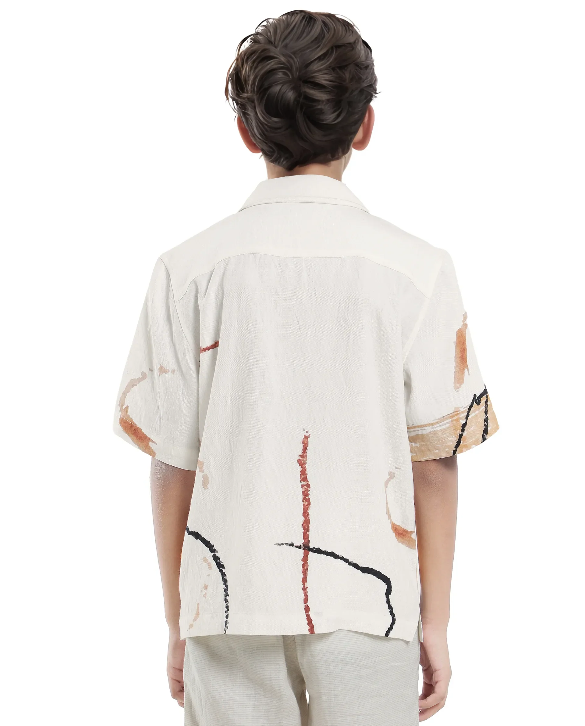 Rare Ones Kids Tent White Viscose Blend Half Sleeve Button Printed Regular Fit Shirt - Image 10