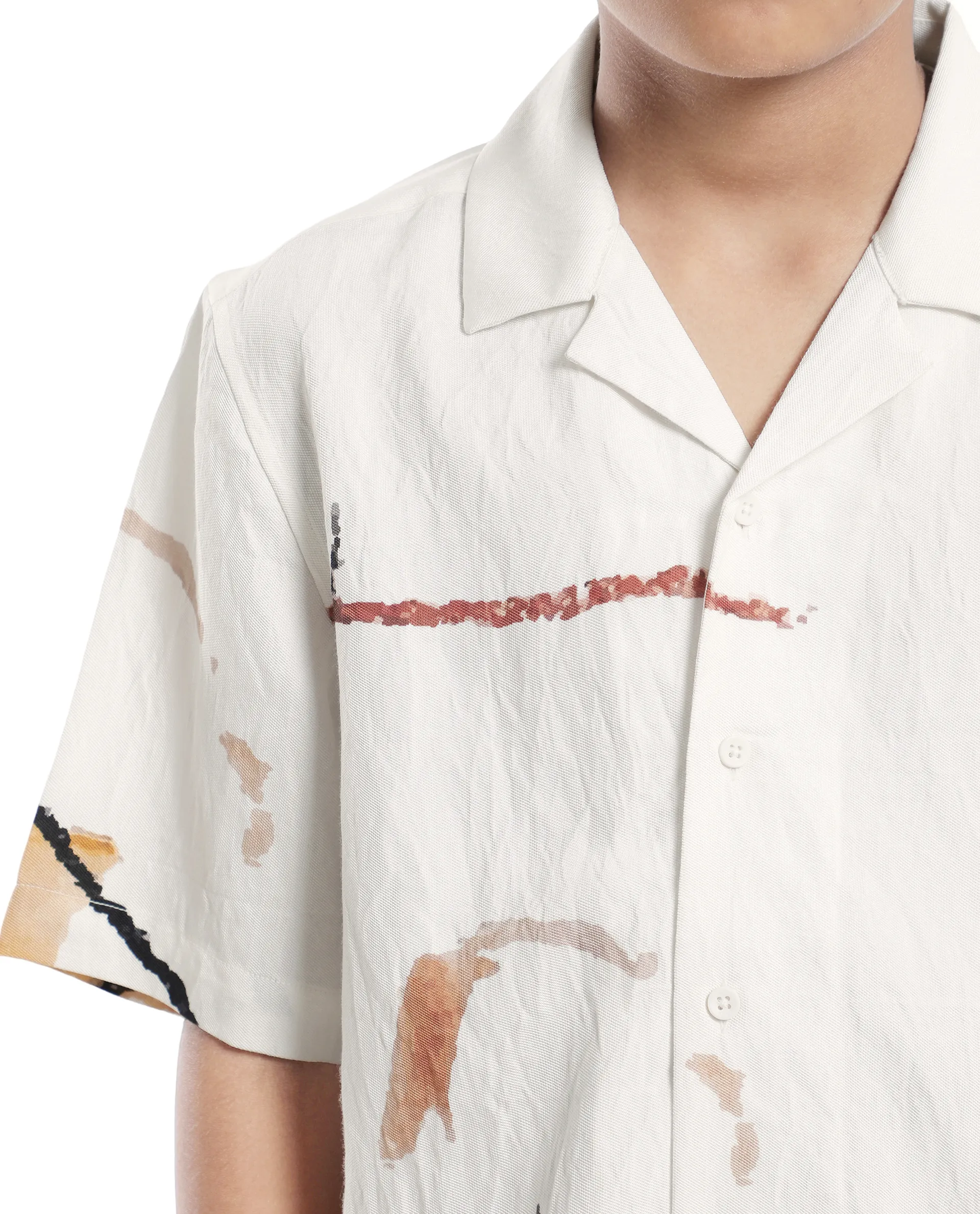 Rare Ones Kids Tent White Viscose Blend Half Sleeve Button Printed Regular Fit Shirt - Image 5