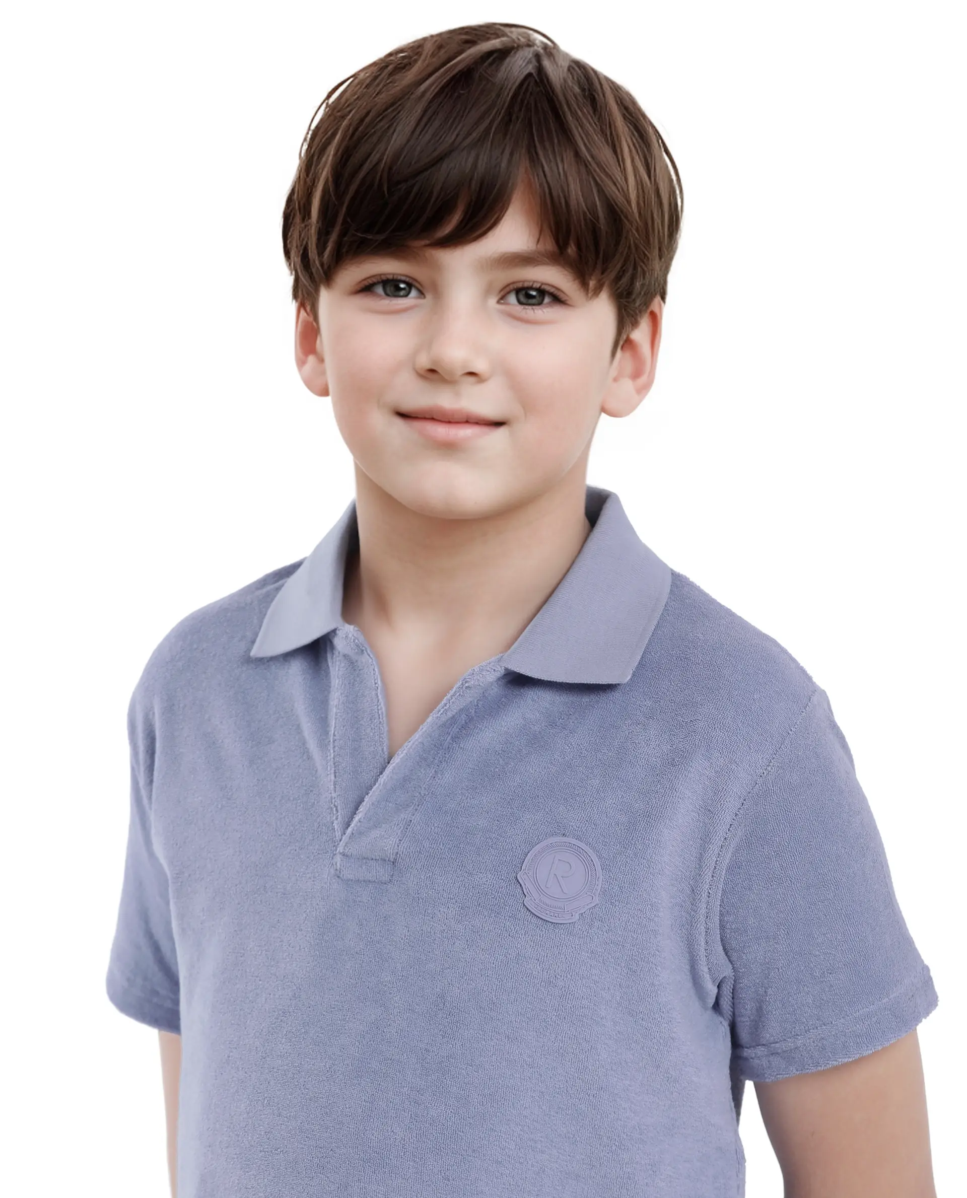 Rare Ones Kids Terry Pastel Purple Cotton Poly Short Sleeve Polo Neck Applique Polo - Image 4