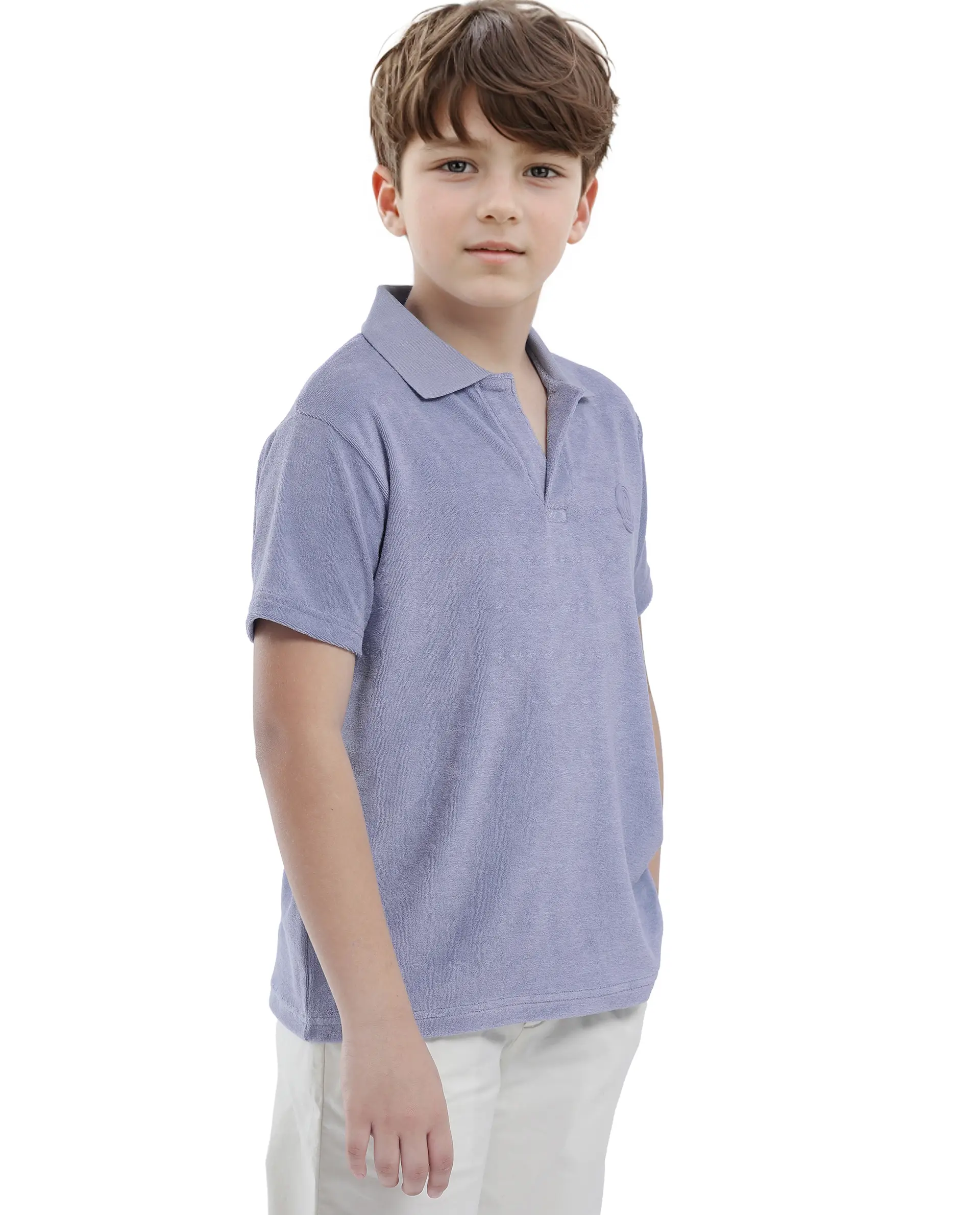 Rare Ones Kids Terry Pastel Purple Cotton Poly Short Sleeve Polo Neck Applique Polo - Image 7
