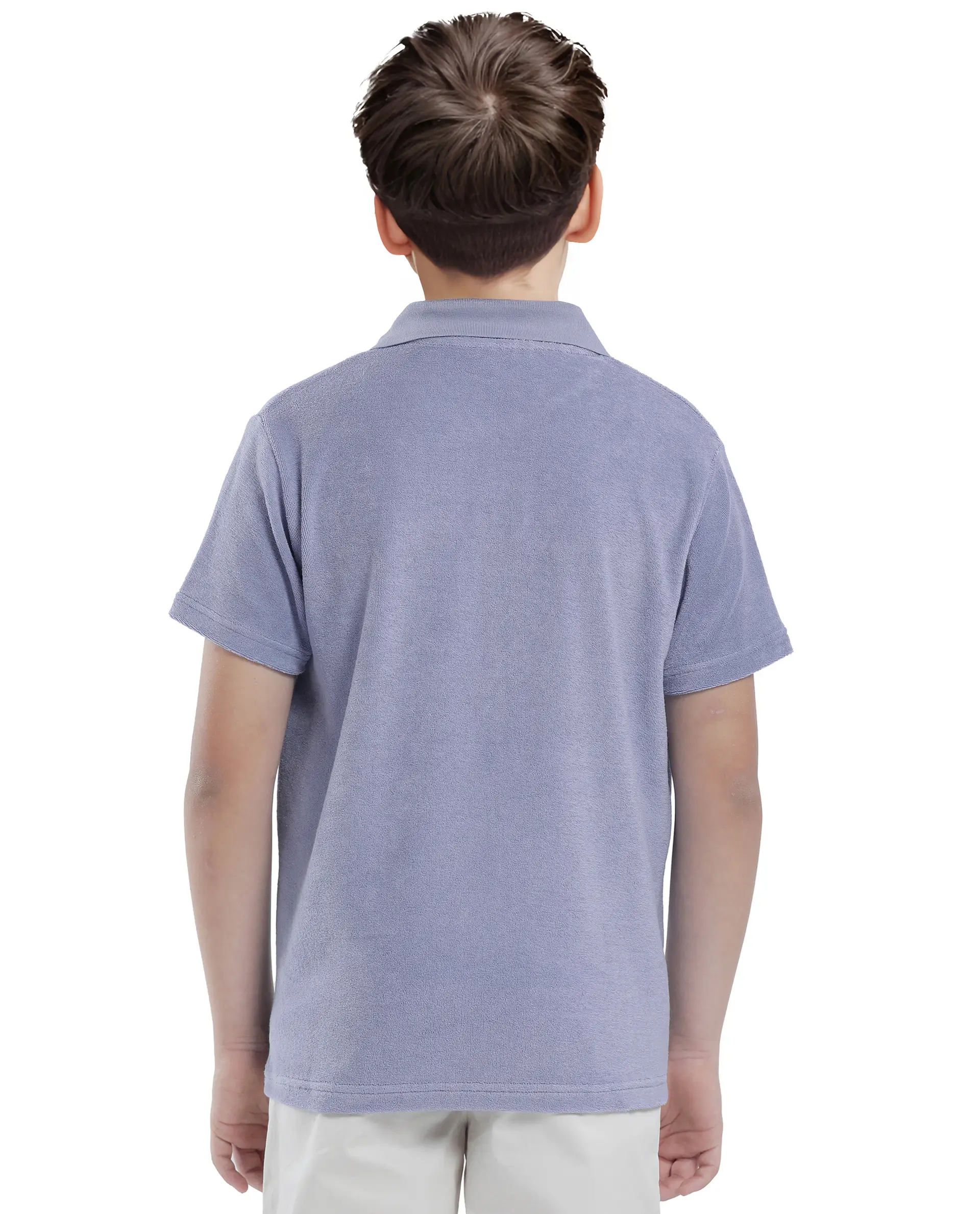 Rare Ones Kids Terry Pastel Purple Cotton Poly Short Sleeve Polo Neck Applique Polo - Image 8