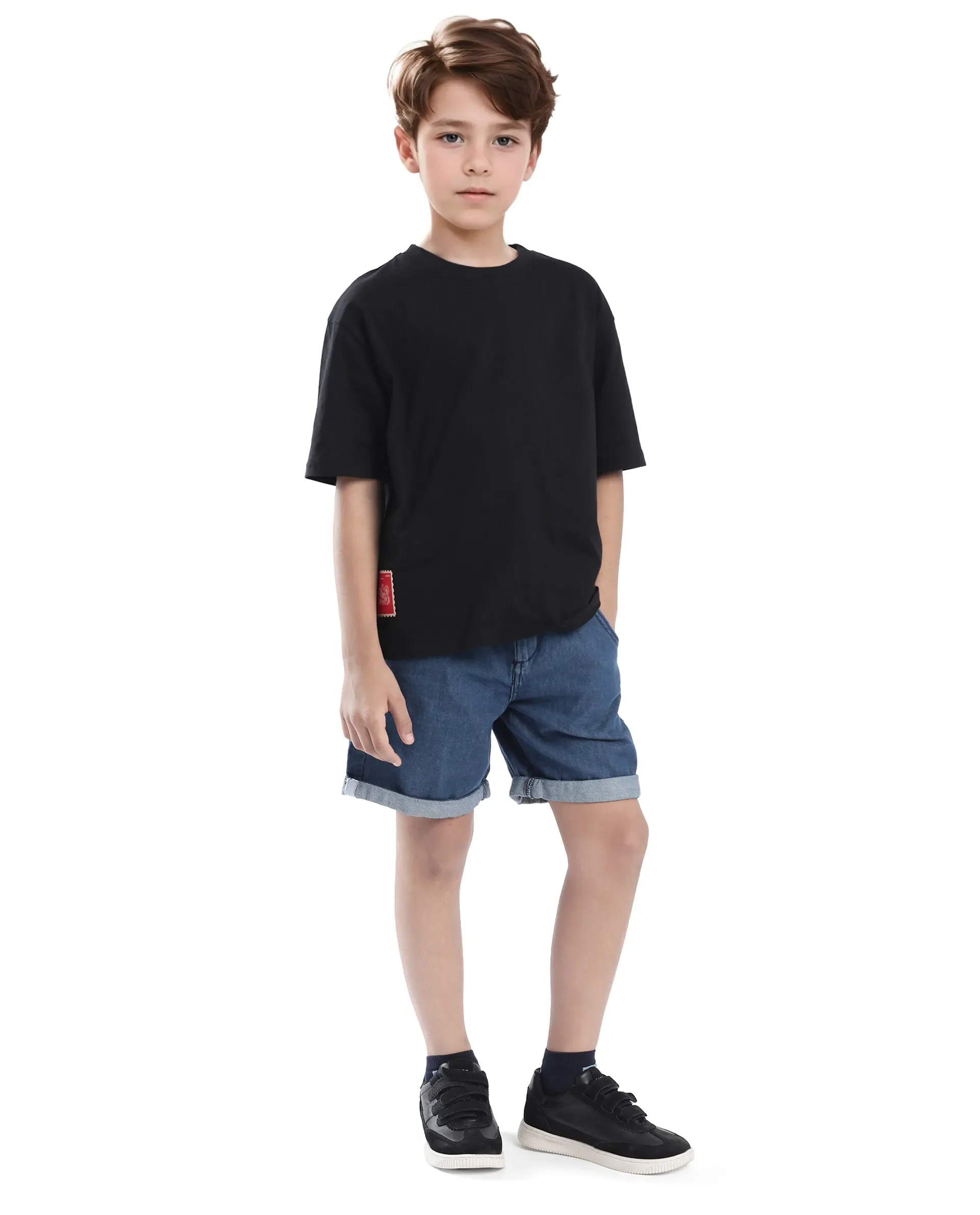 Rare Ones Kids Tiy Black Cotton Graphic Print Slip-On Oversized Fit T-Shirt - Image 6