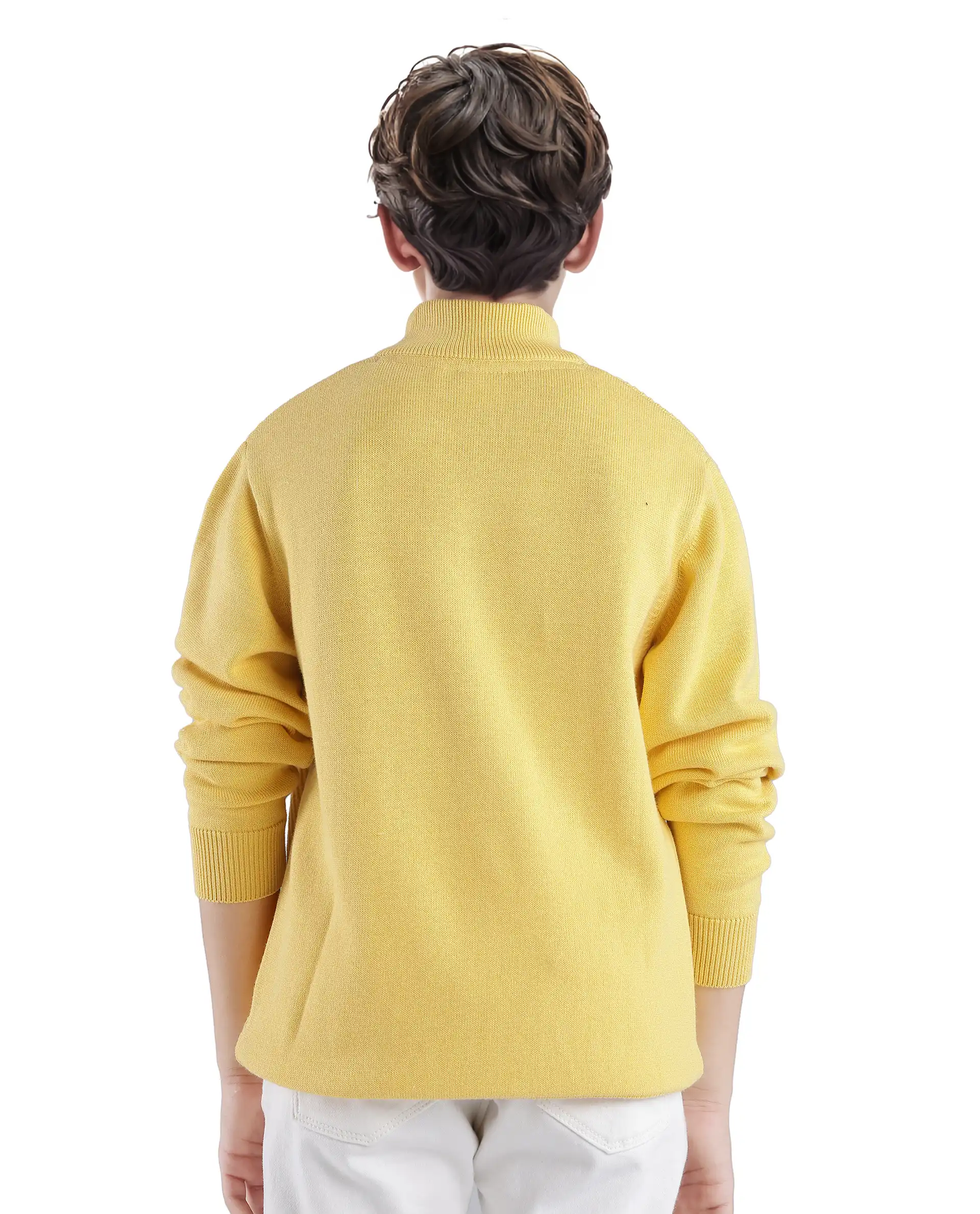 Rare Ones Kids Tron Yellow Cotton Full Sleeve Zipper Regular Fit Sweater - Image 10