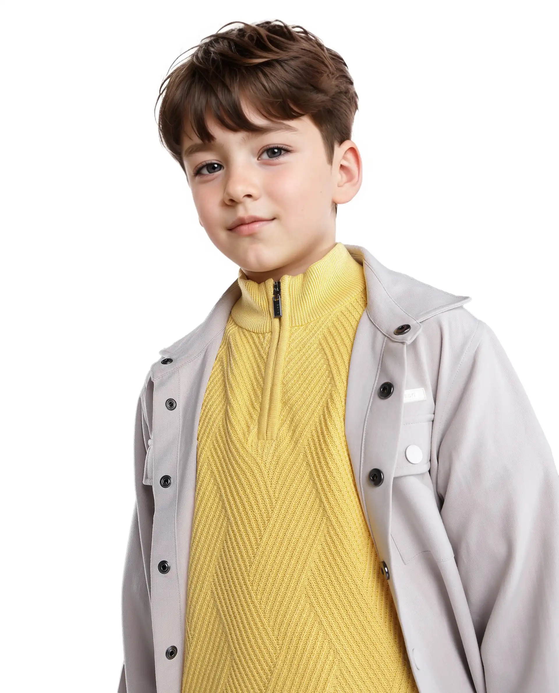 Rare Ones Kids Tron Yellow Cotton Full Sleeve Zipper Regular Fit Sweater - Image 3