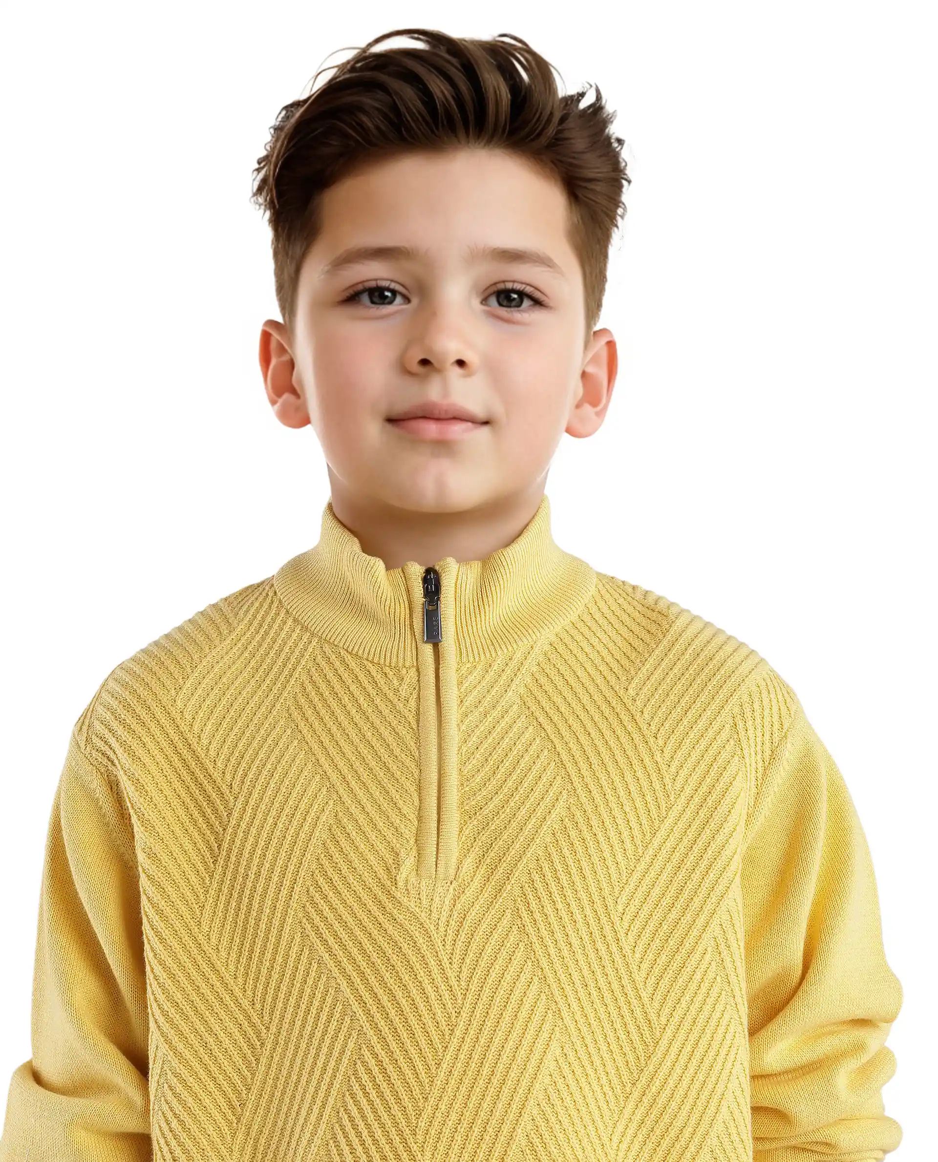 Rare Ones Kids Tron Yellow Cotton Full Sleeve Zipper Regular Fit Sweater - Image 8