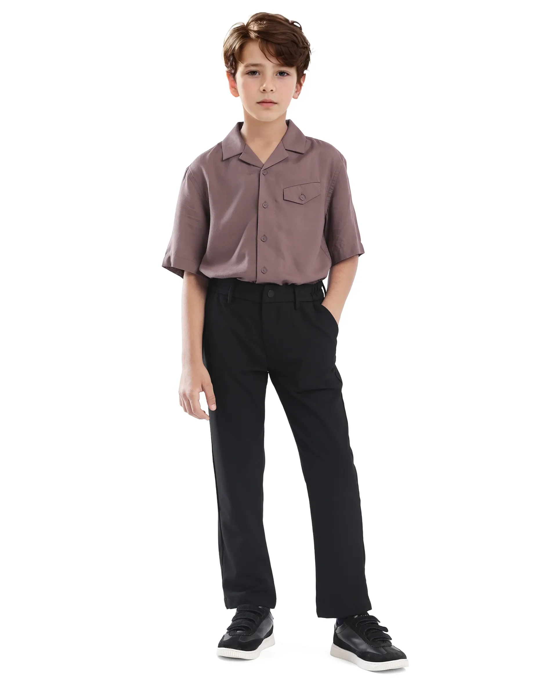 Rare Ones Kids Trove Black Polyester Blend Regular Fit Solid Trouser - Image 6