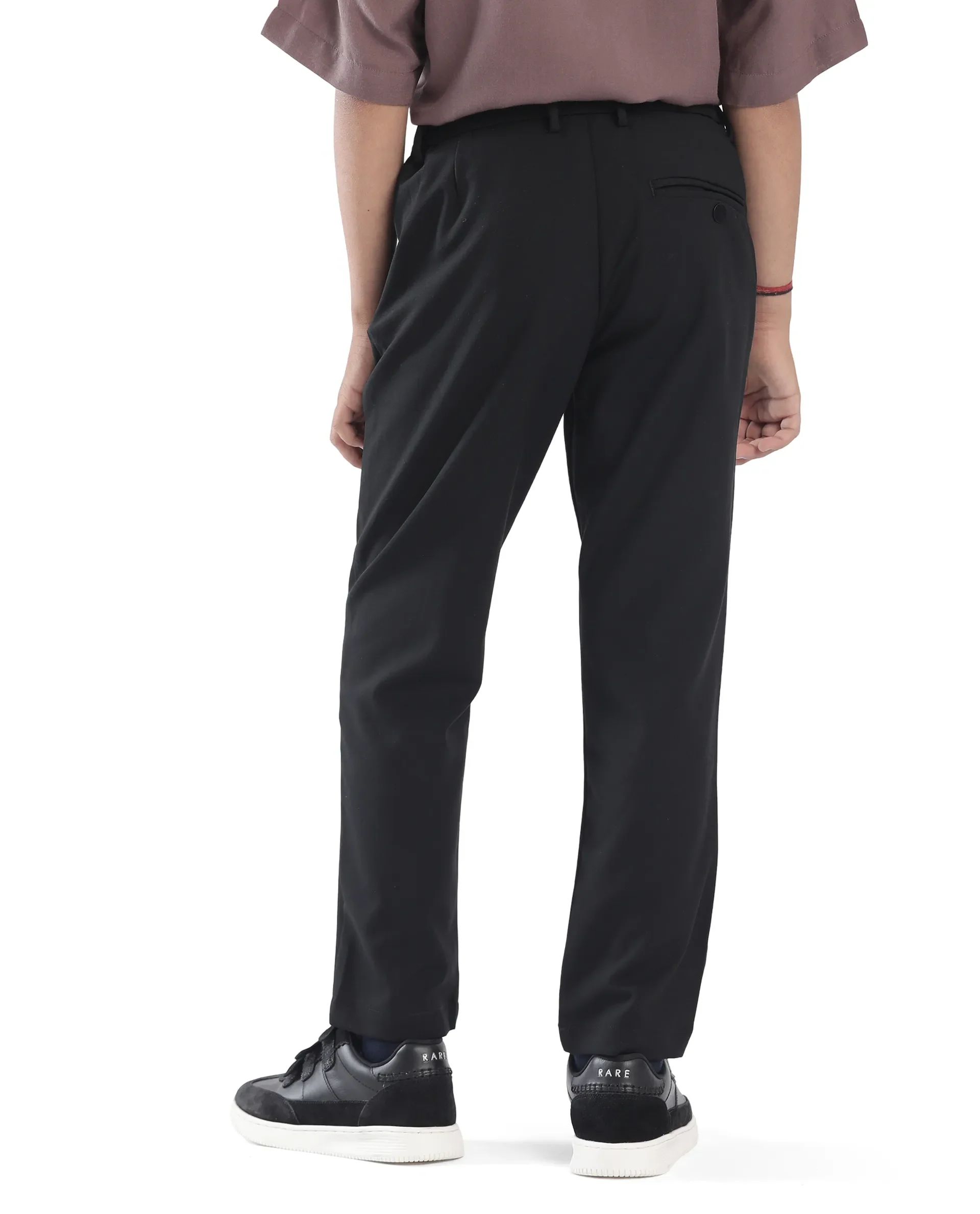 Rare Ones Kids Trove Black Polyester Blend Regular Fit Solid Trouser - Image 7