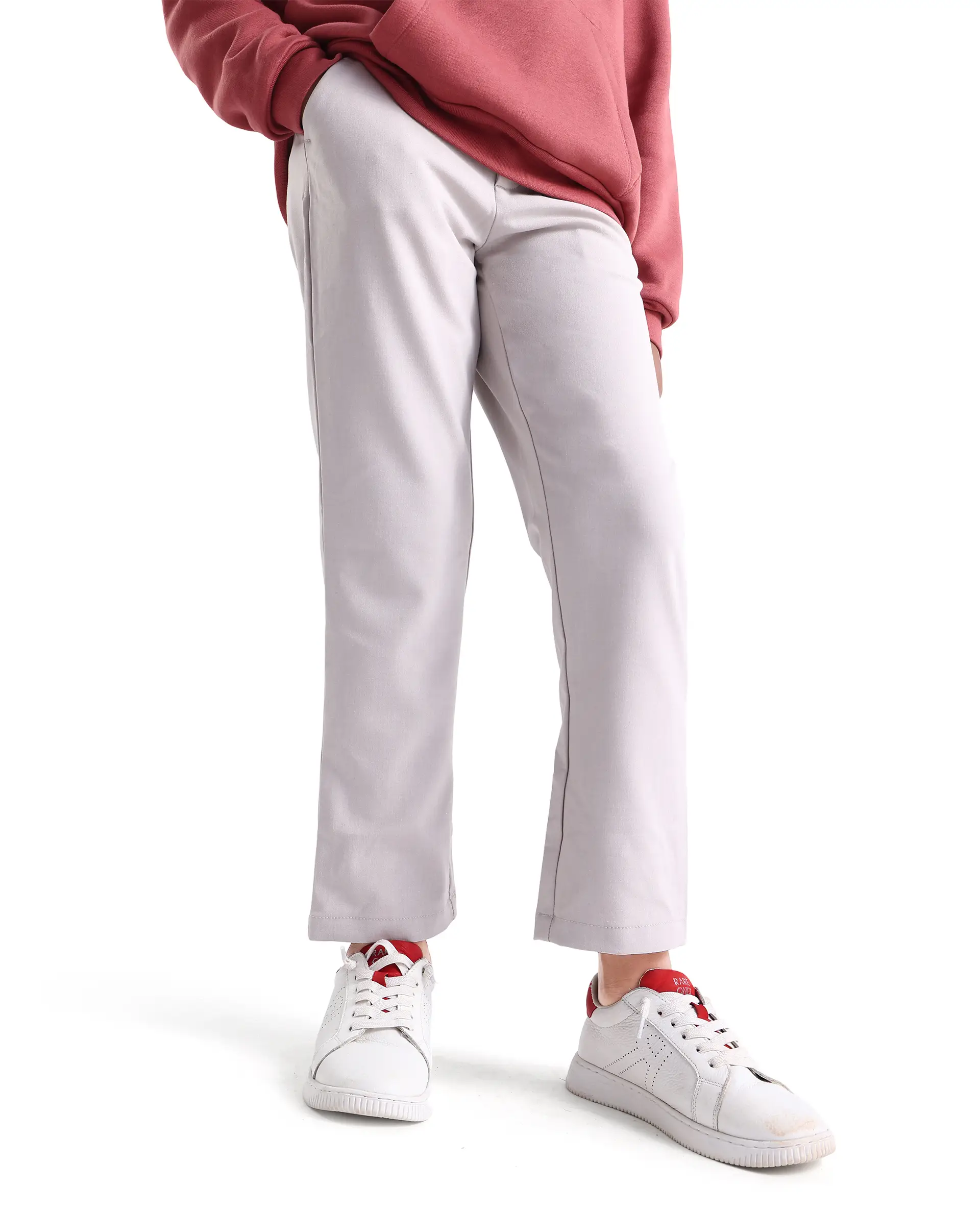Rare Ones Kids Trove Light Beige Polyester Blend Regular Fit Solid Trouser - Image 2
