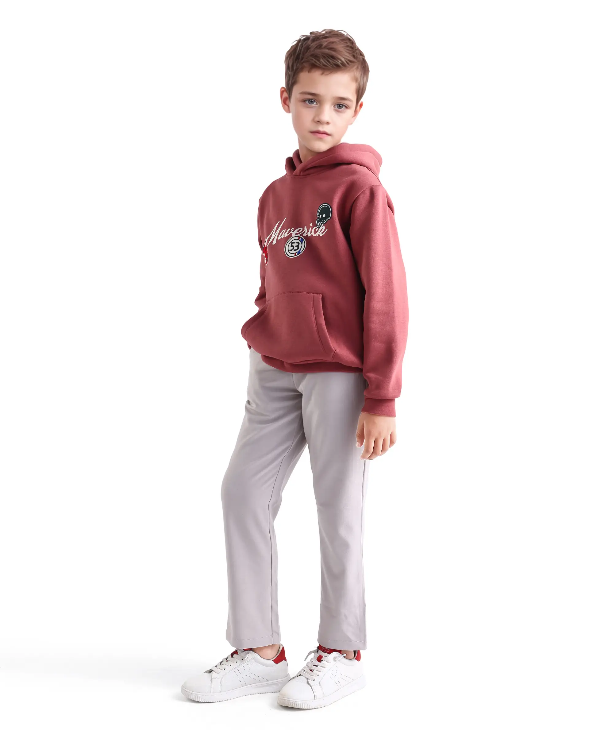 Rare Ones Kids Trove Light Beige Polyester Blend Regular Fit Solid Trouser - Image 4