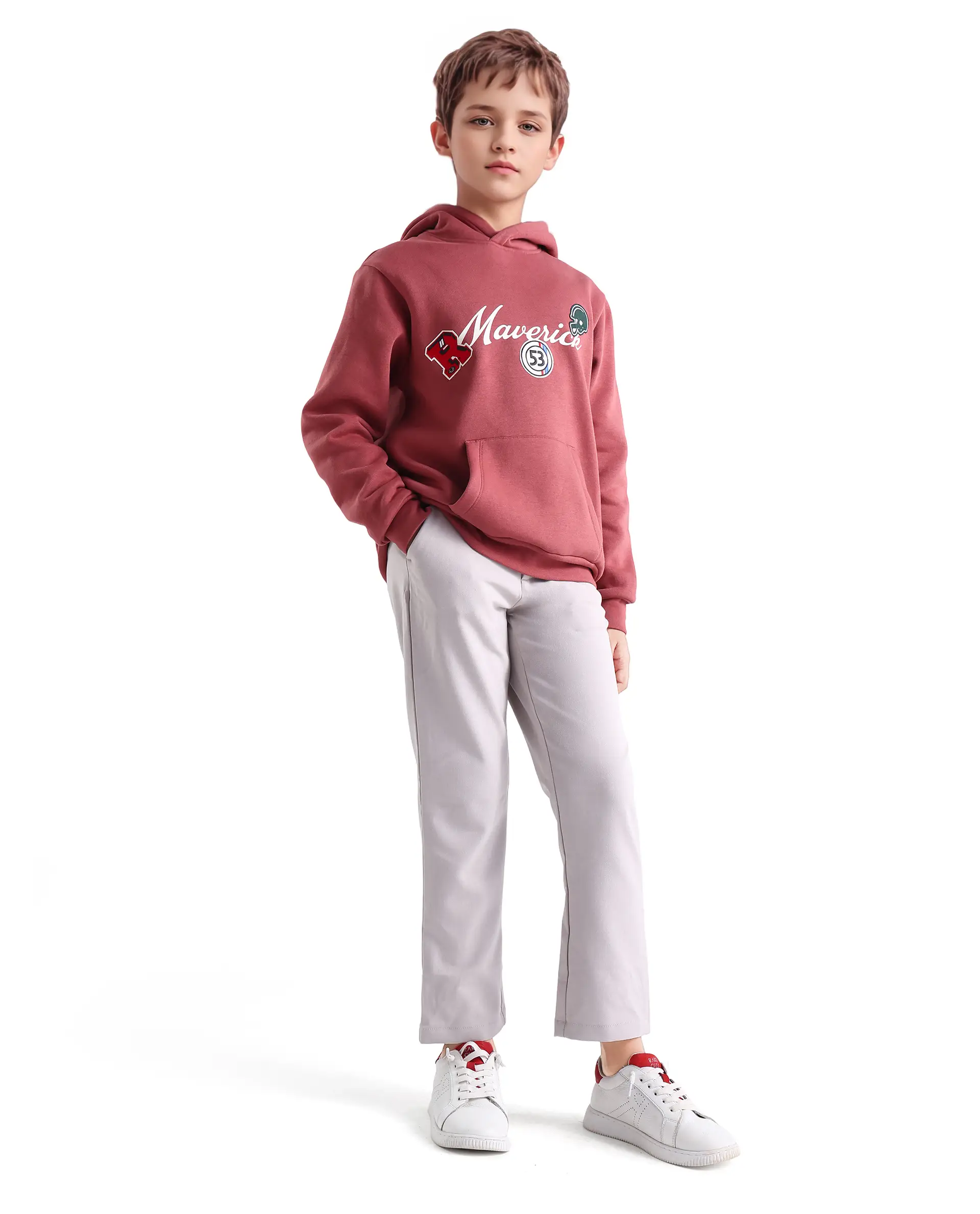 Rare Ones Kids Trove Light Beige Polyester Blend Regular Fit Solid Trouser - Image 6