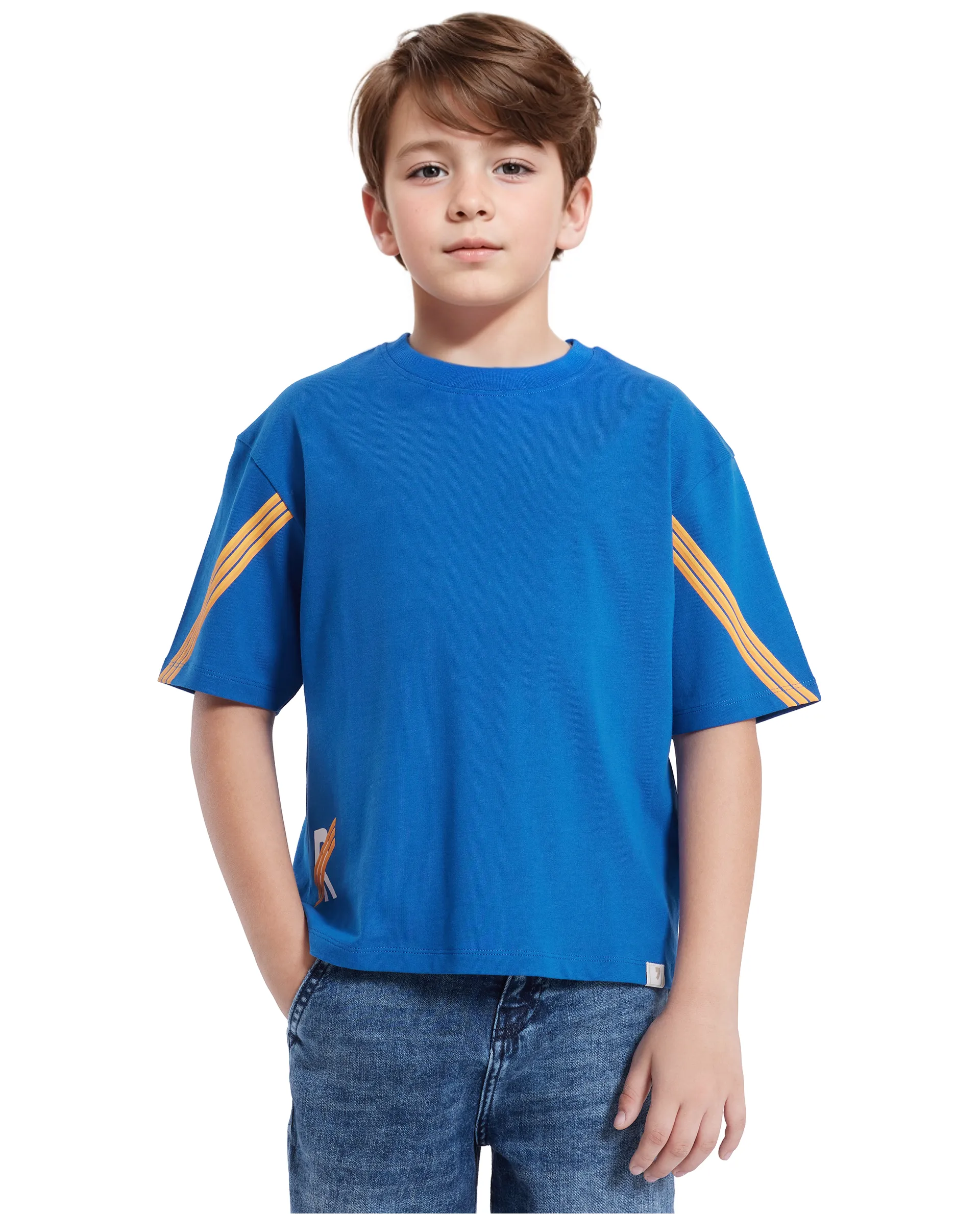 Rare Ones Kids Tsum Blue Cotton Half Sleeve Slip-On Printed Boxy Fit T-Shirt - Image 2