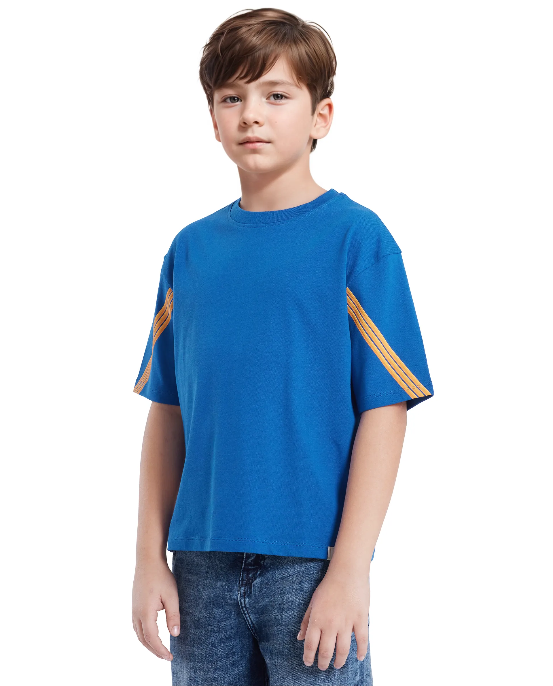 Rare Ones Kids Tsum Blue Cotton Half Sleeve Slip-On Printed Boxy Fit T-Shirt - Image 6
