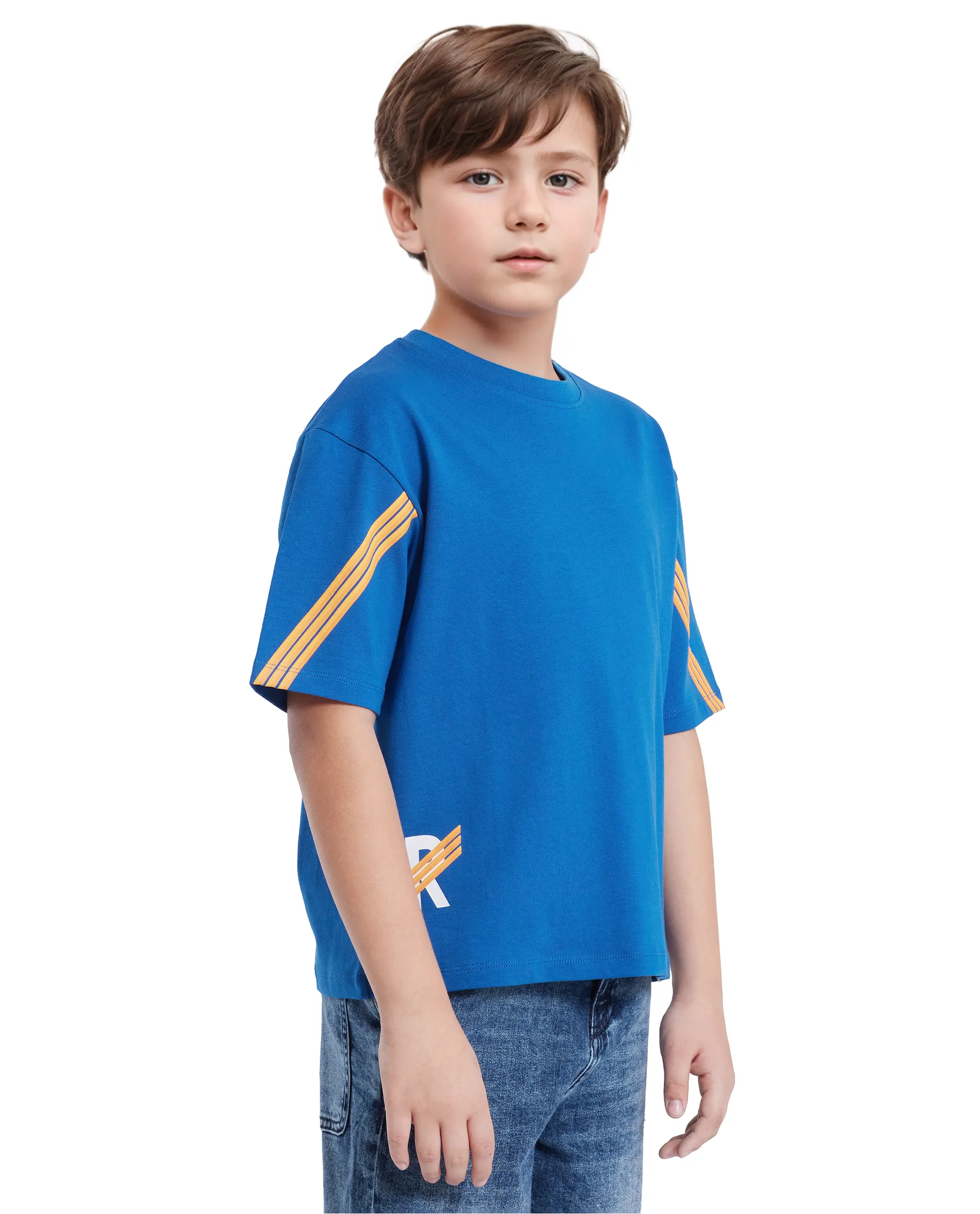 Rare Ones Kids Tsum Blue Cotton Half Sleeve Slip-On Printed Boxy Fit T-Shirt - Image 7