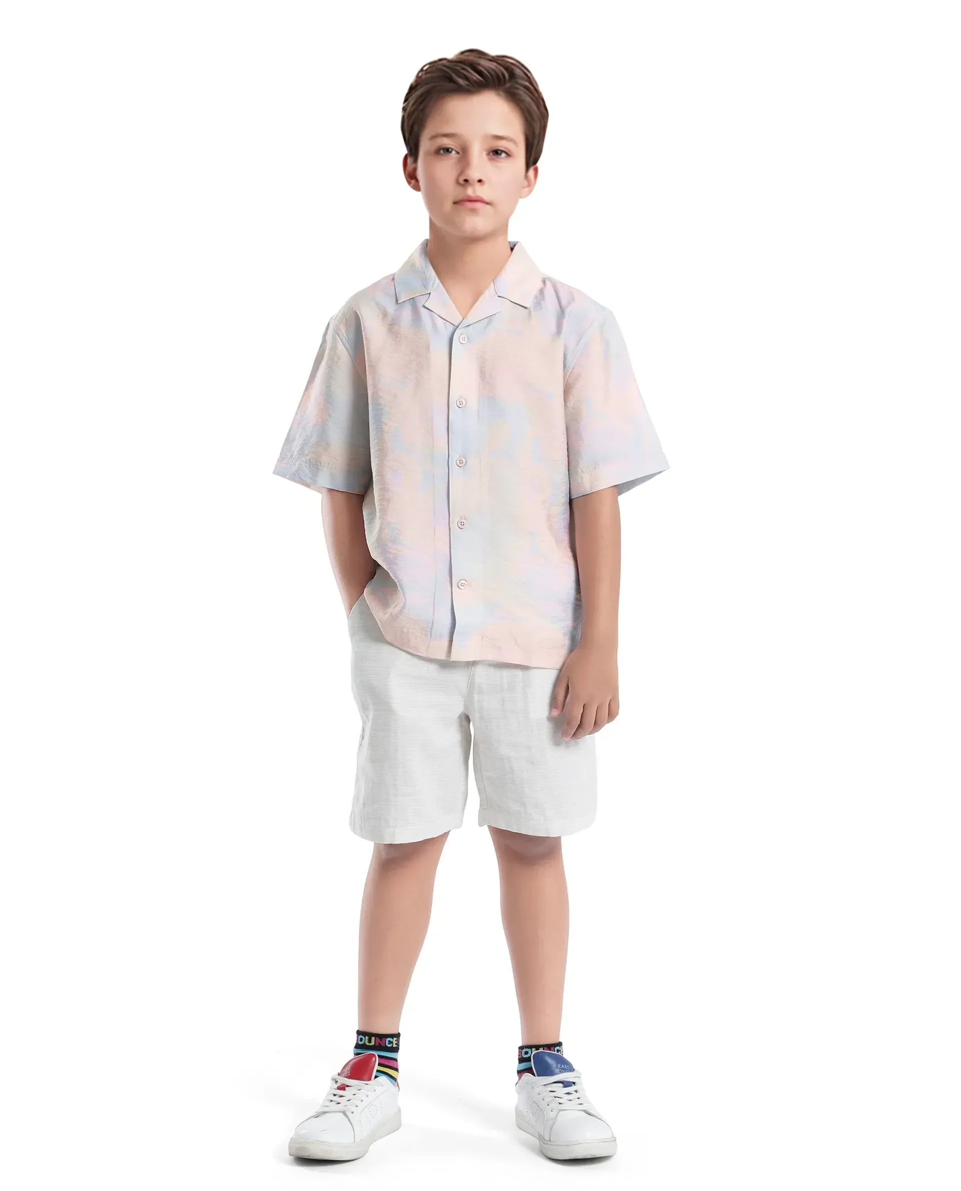 Rare Ones Kids Tugi-K Light Purple Viscose Blend Printed Button Closure Regular Fit Shirt - Image 3
