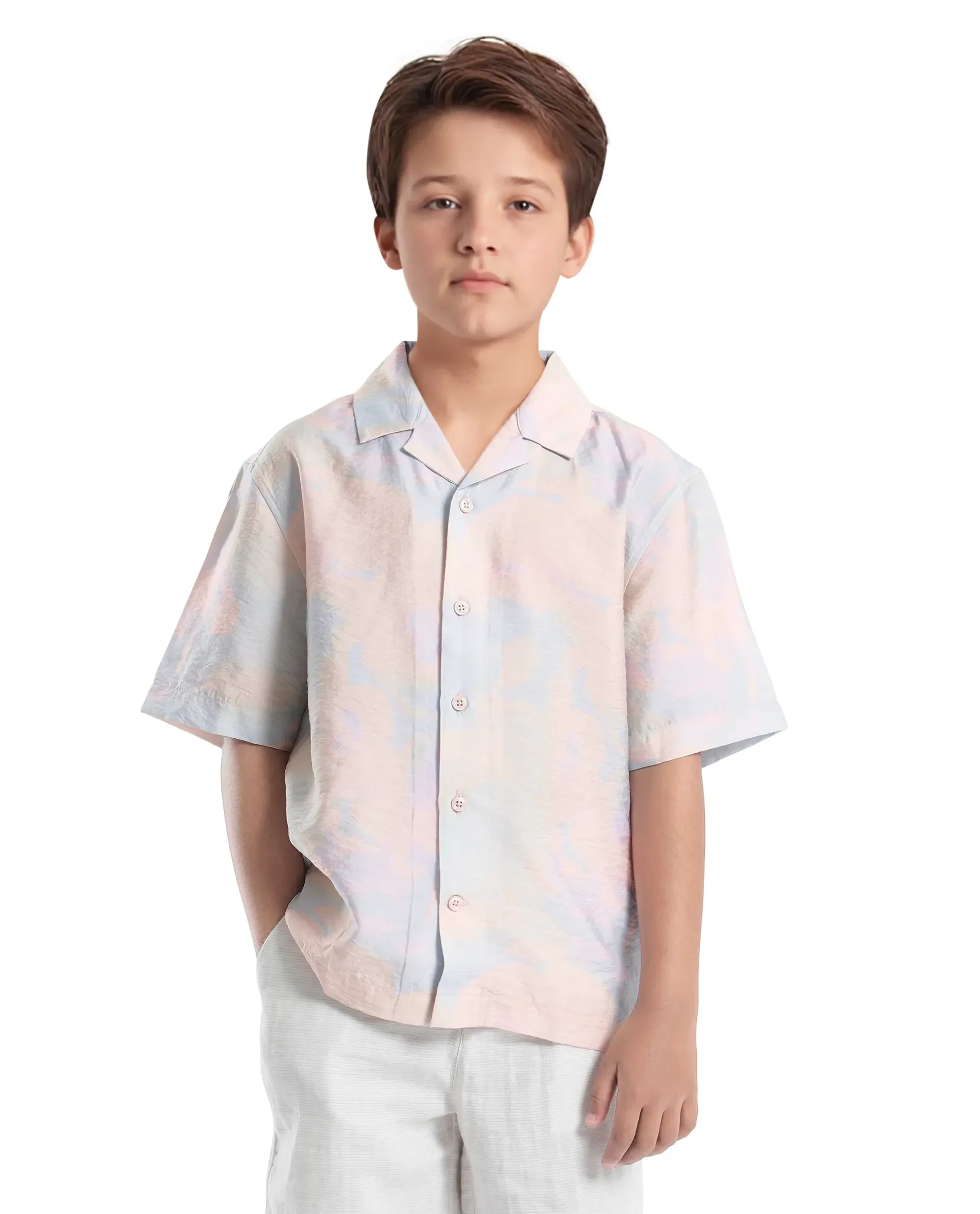 Rare Ones Kids Tugi-K Light Purple Viscose Blend Printed Button Closure Regular Fit Shirt - Image 4