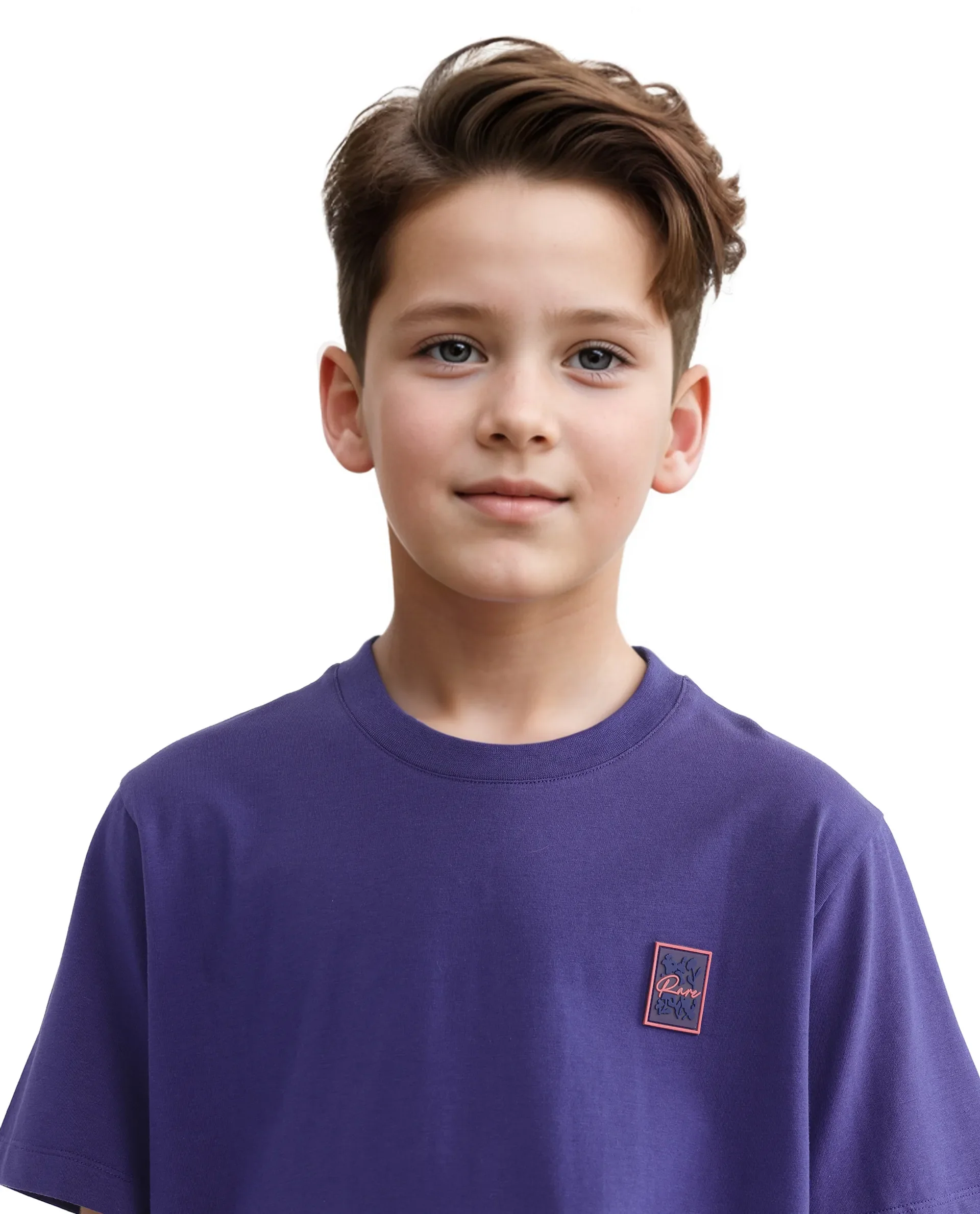 Rare Ones Kids Velit Purple Cotton Blend Half Sleeve Crew Neck Print T-Shirt - Image 4