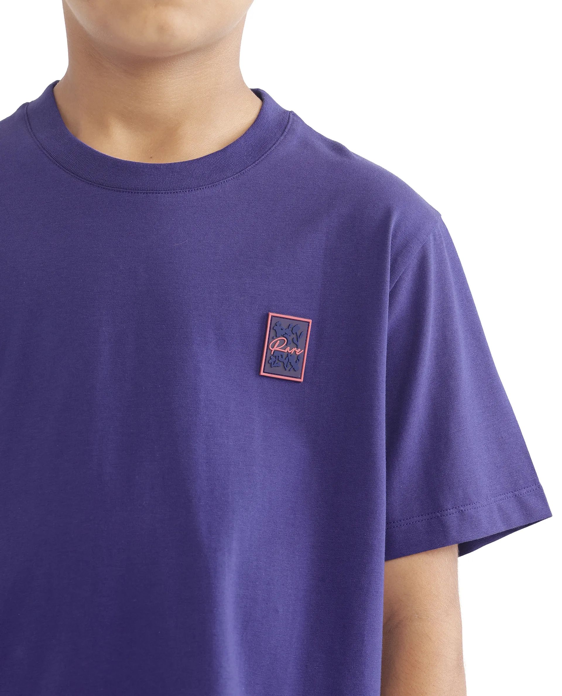 Rare Ones Kids Velit Purple Cotton Blend Half Sleeve Crew Neck Print T-Shirt - Image 5
