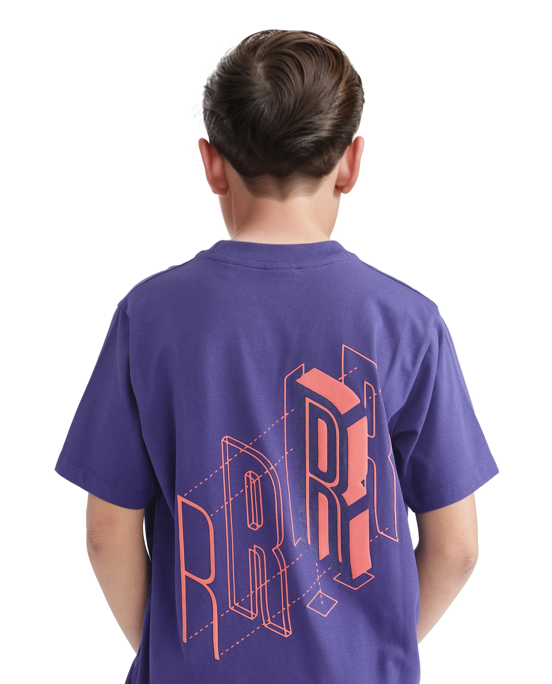 Rare Ones Kids Velit Purple Cotton Blend Half Sleeve Crew Neck Print T-Shirt - Image 6
