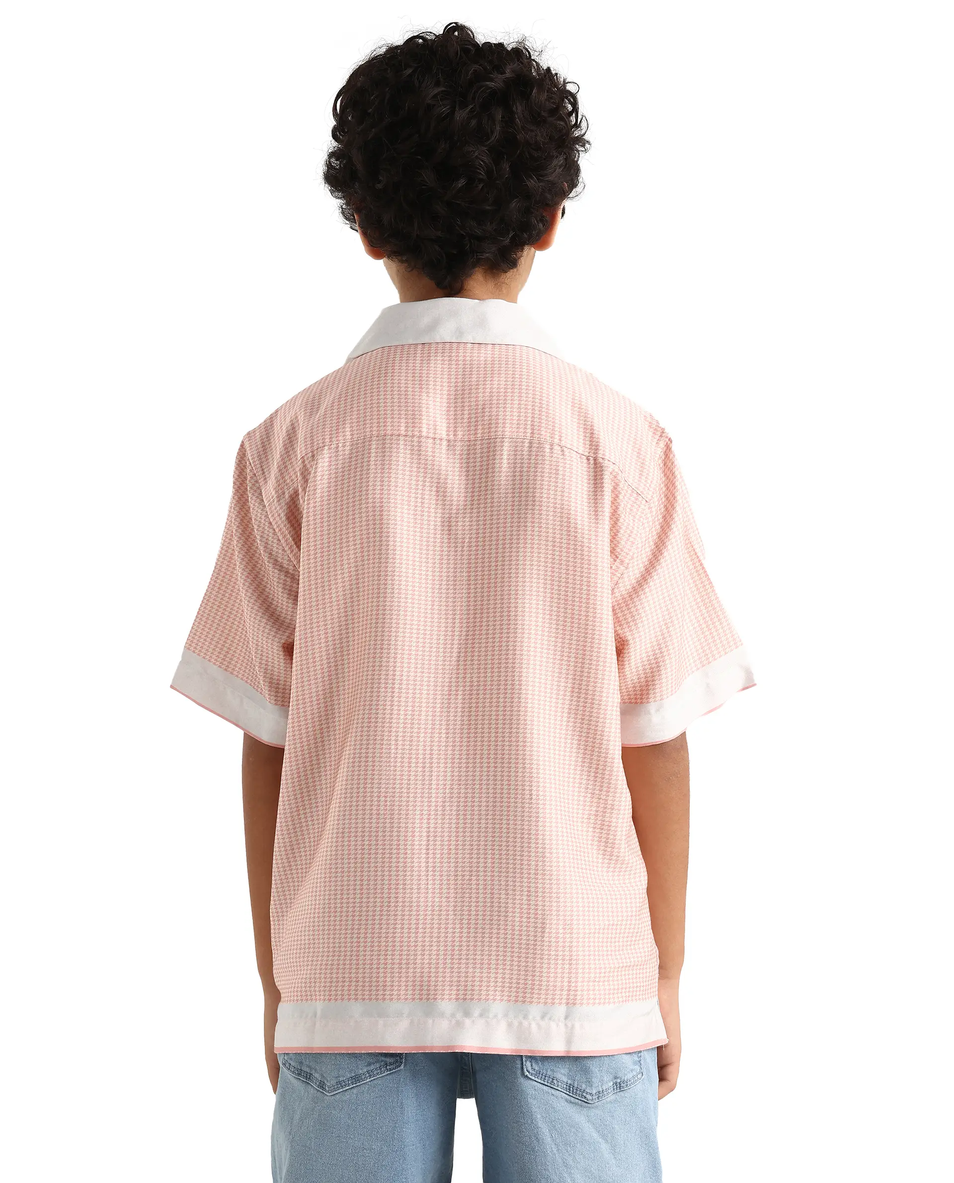 Rare Ones Kids Velix Pastel Pink Cotton Blend Print Button Closure Regular Fit Shirt - Image 7