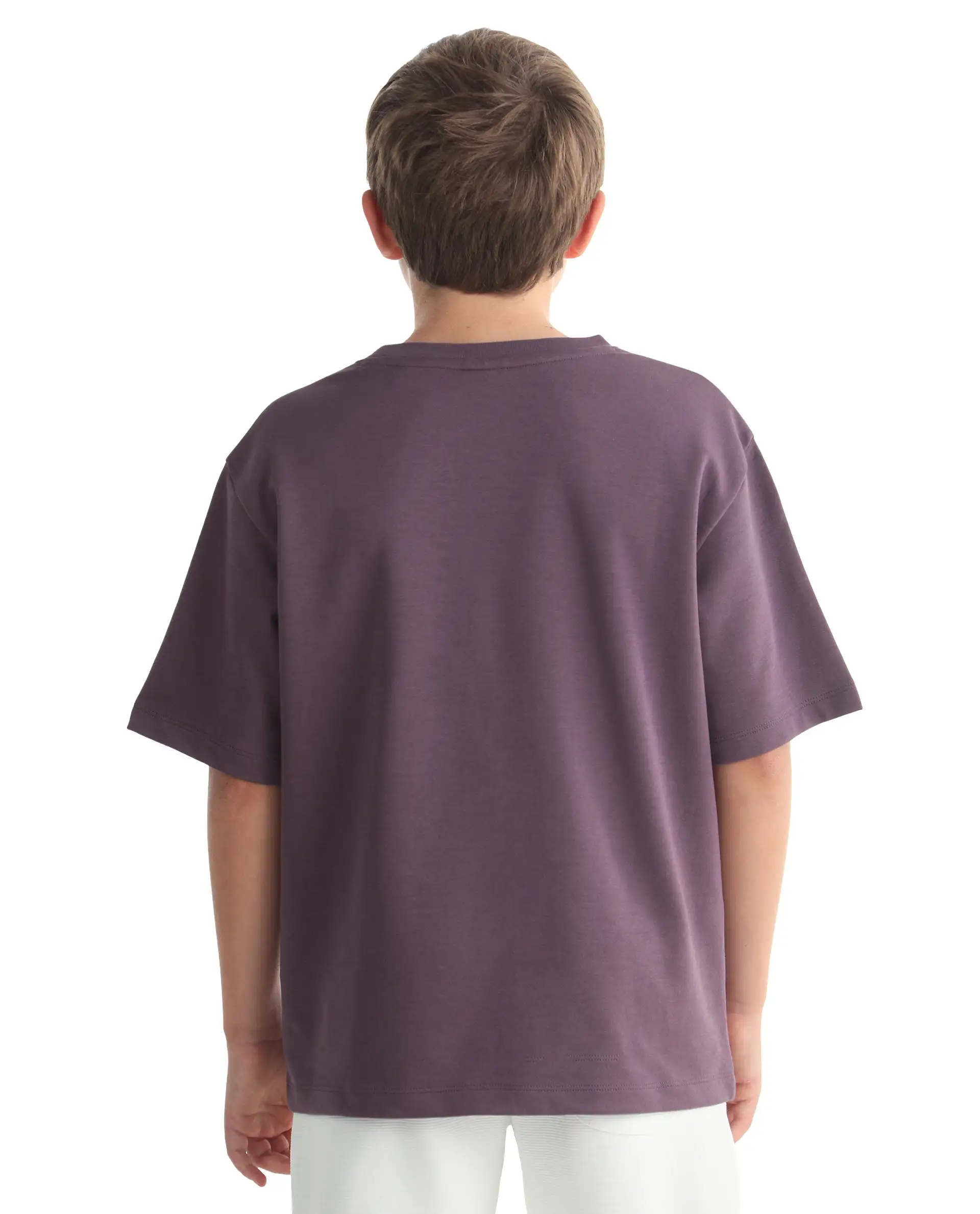 Rare Ones Kids Vint-K Dusky Pink Cotton Solid Slip-On Regular Fit T-Shirt - Image 8
