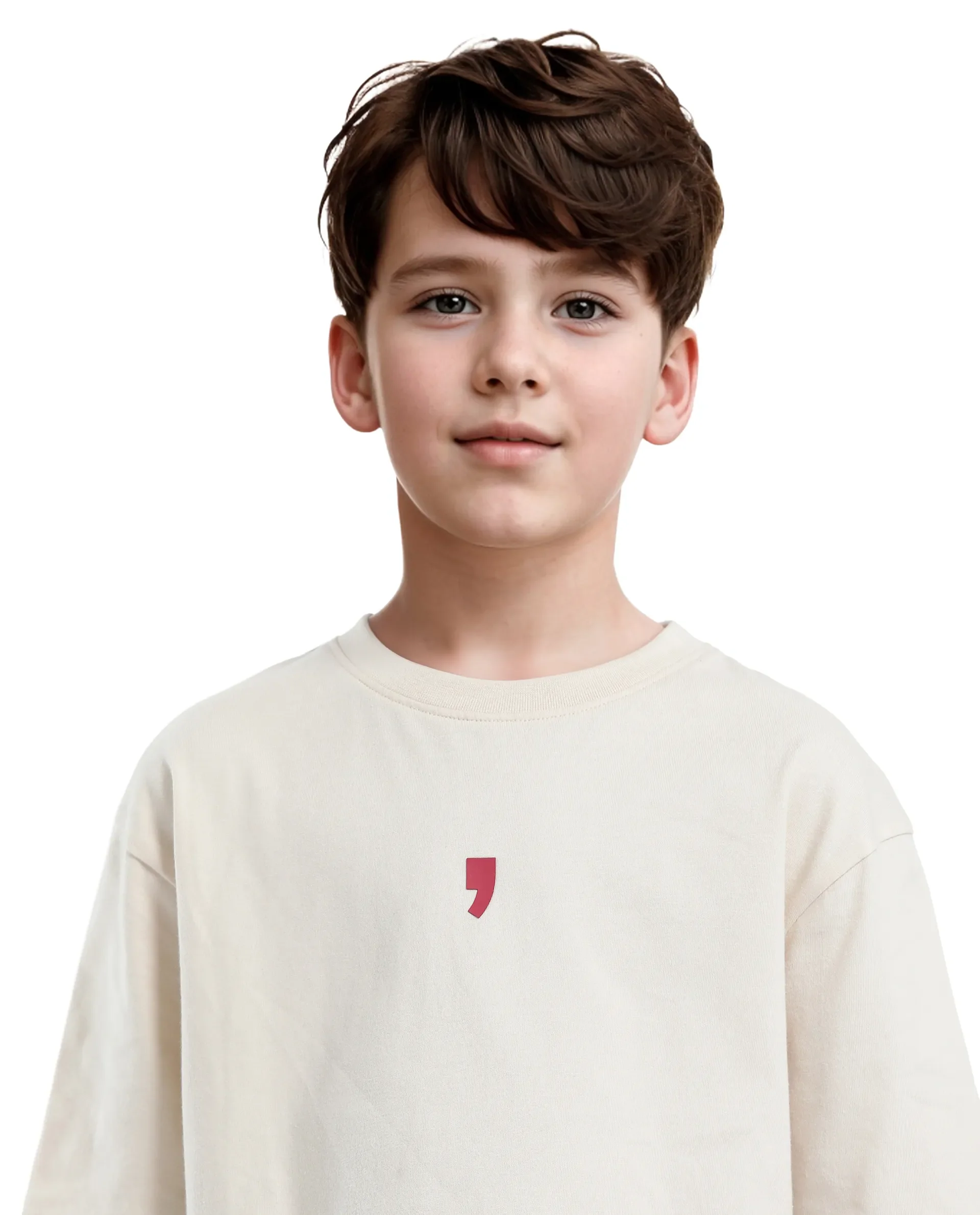 Rare Ones Kids Voy-K Light Beige Cotton Graphic Print Slip-On Oversized Fit T-Shirt - Image 4