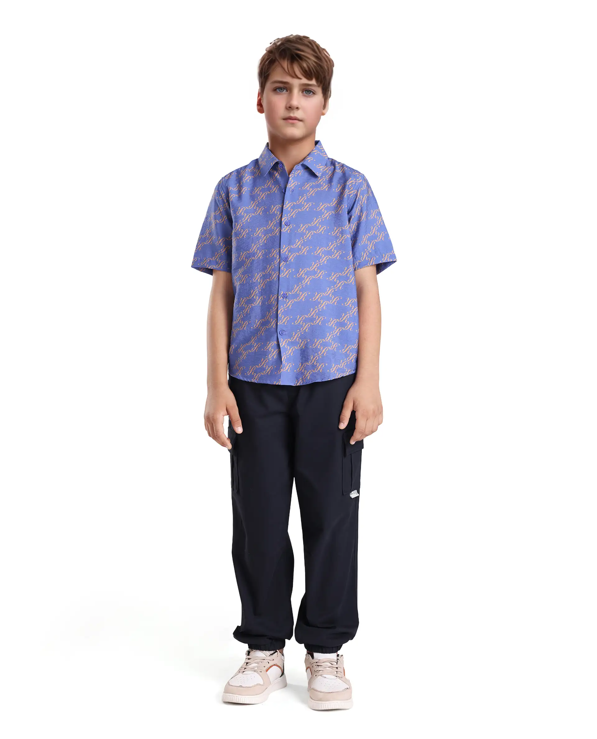 Rare Ones Kids Welt Purple Viscose Blend Print Button Closure Regular Fit Shirt - Image 3