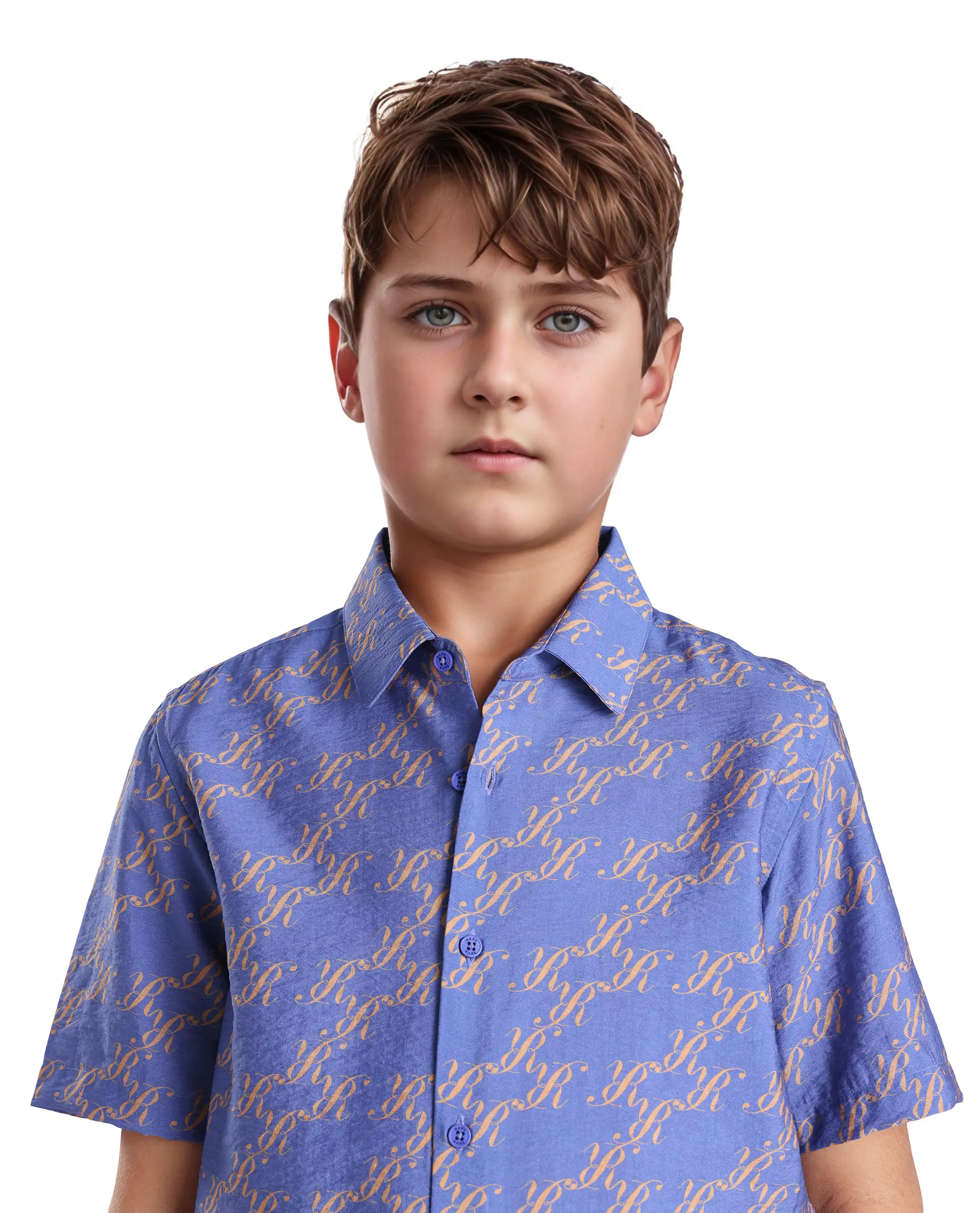 Rare Ones Kids Welt Purple Viscose Blend Print Button Closure Regular Fit Shirt - Image 5