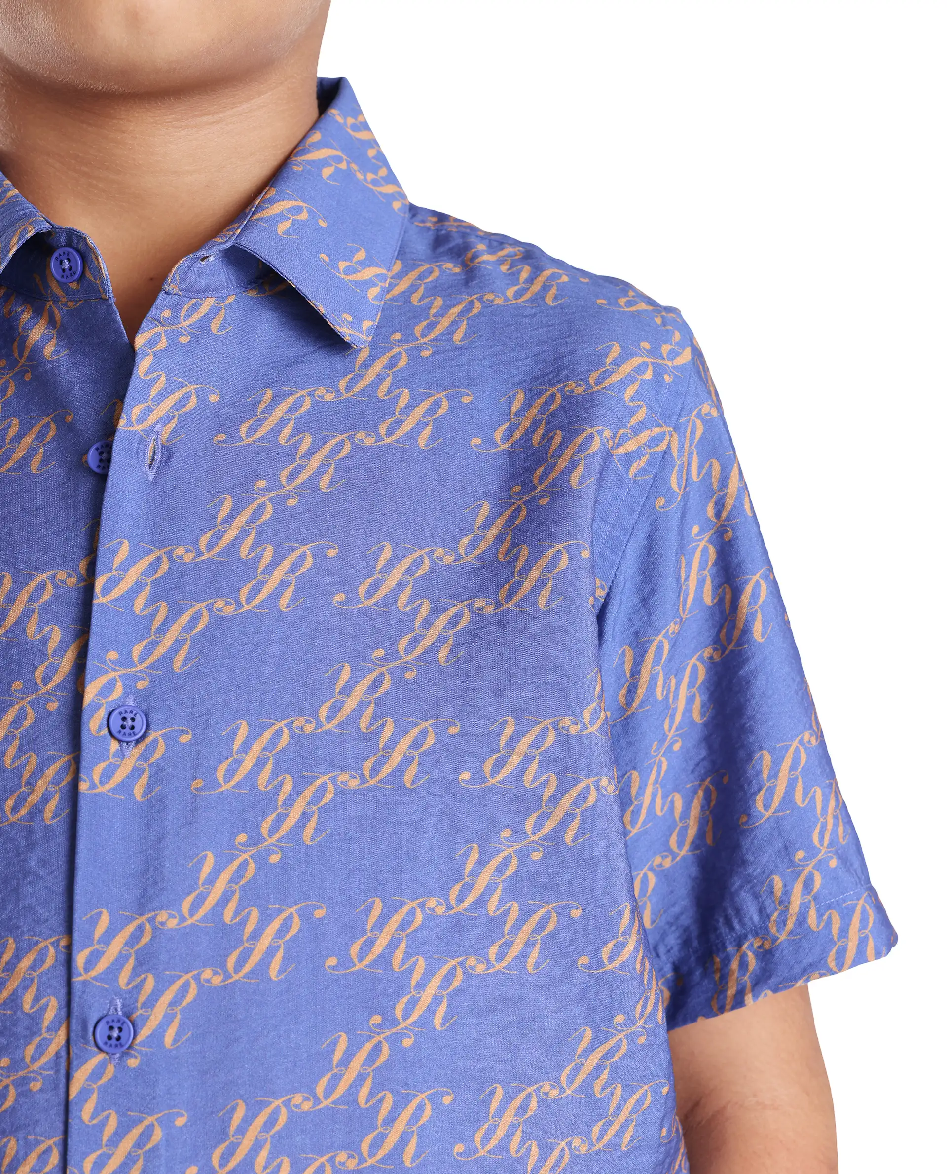 Rare Ones Kids Welt Purple Viscose Blend Print Button Closure Regular Fit Shirt - Image 6