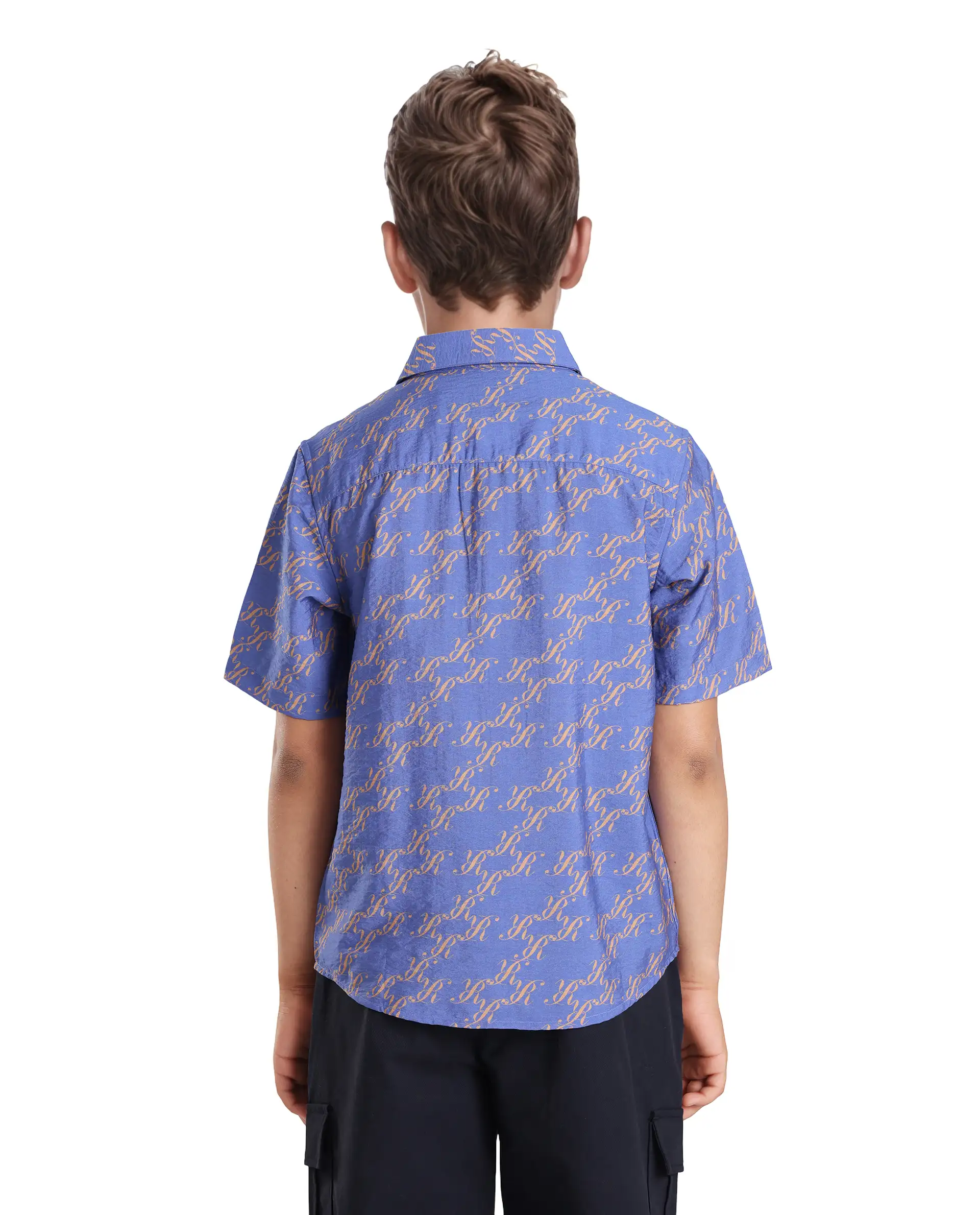Rare Ones Kids Welt Purple Viscose Blend Print Button Closure Regular Fit Shirt - Image 8