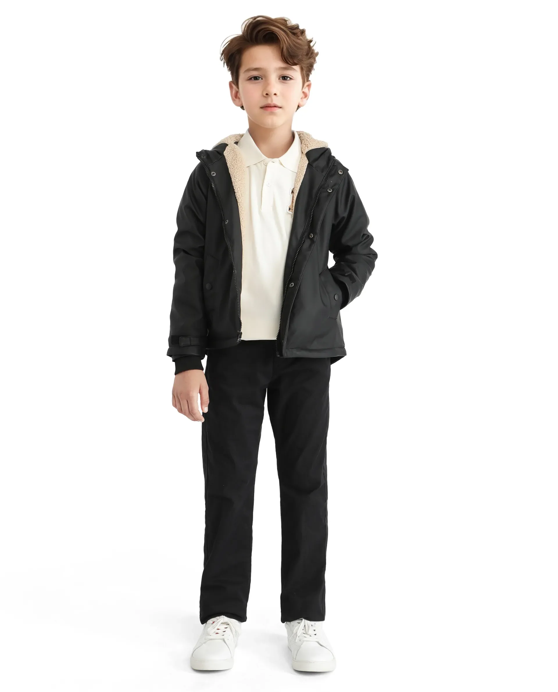 Rare Ones Kids Wrick Black Polyester Full Sleeve Solid Jacket - Image 3