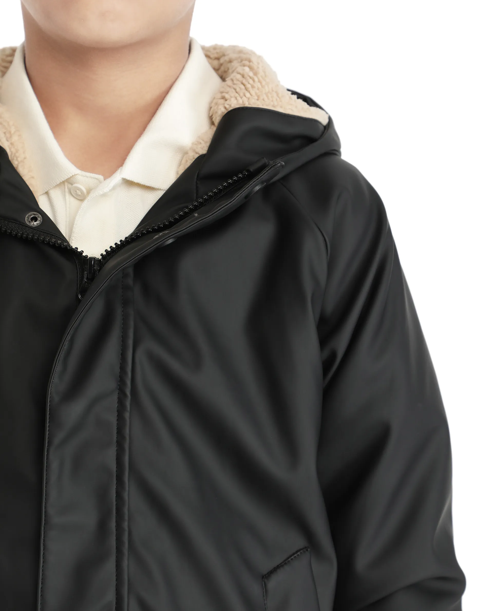 Rare Ones Kids Wrick Black Polyester Full Sleeve Solid Jacket - Image 5