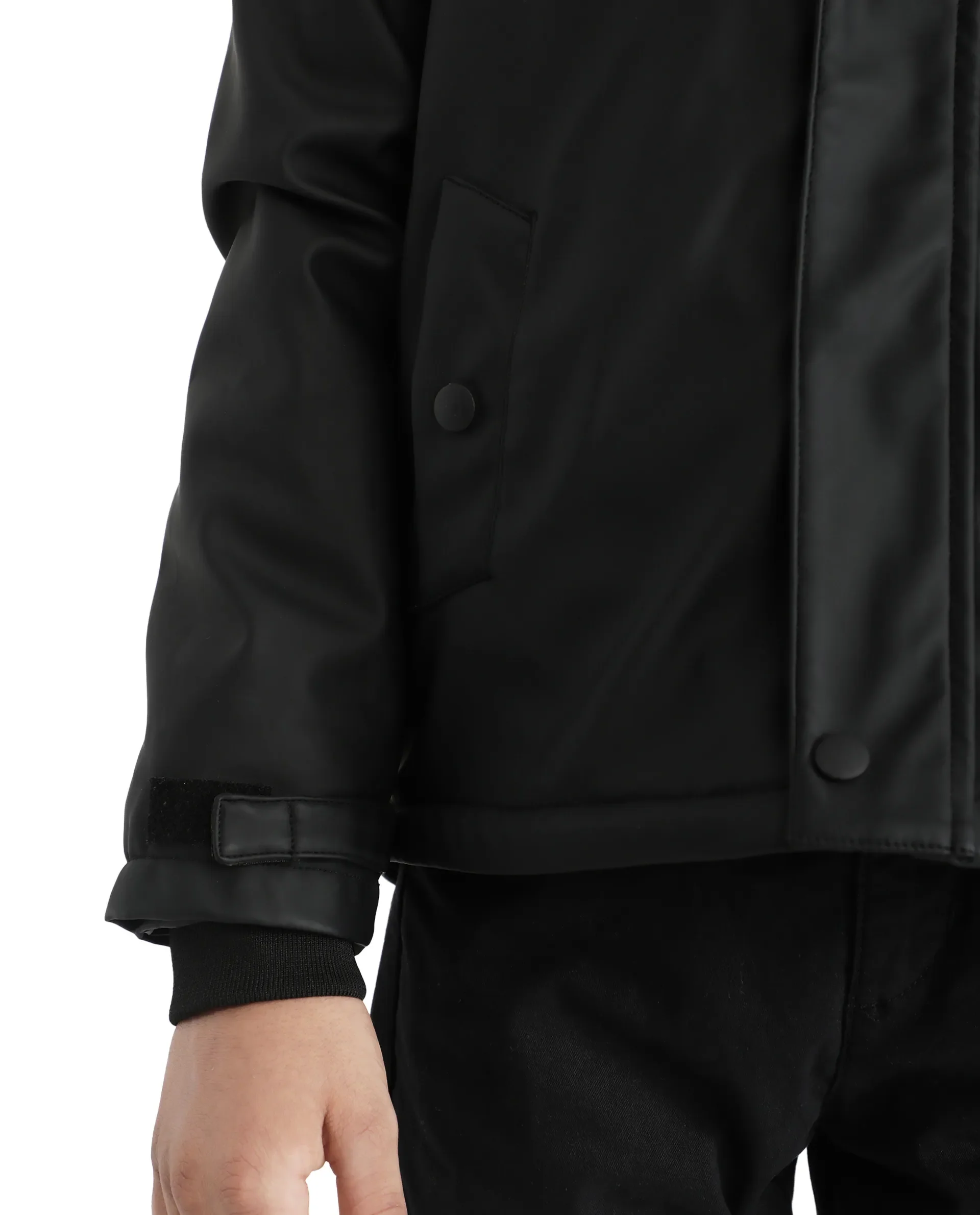 Rare Ones Kids Wrick Black Polyester Full Sleeve Solid Jacket - Image 6