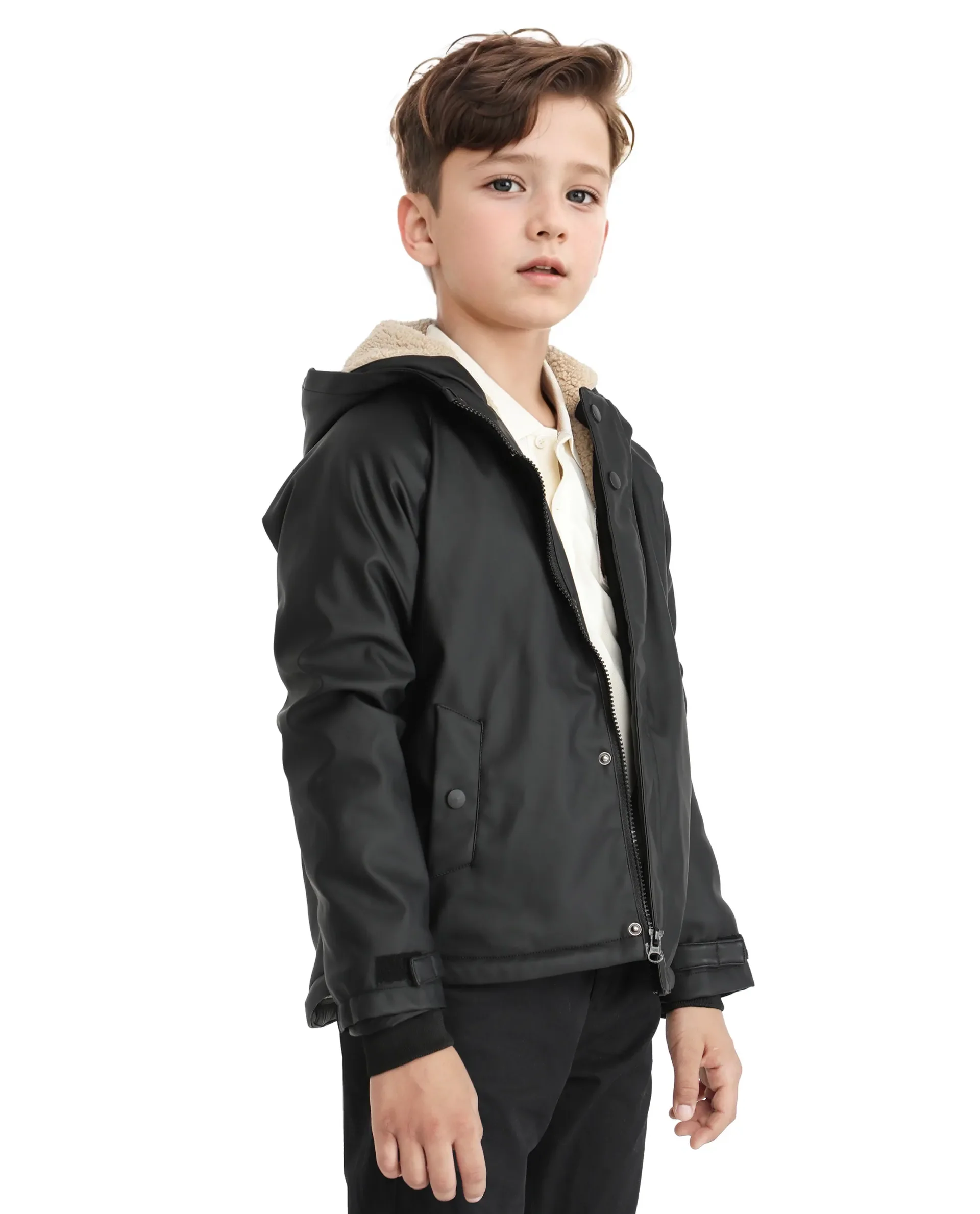 Rare Ones Kids Wrick Black Polyester Full Sleeve Solid Jacket - Image 7