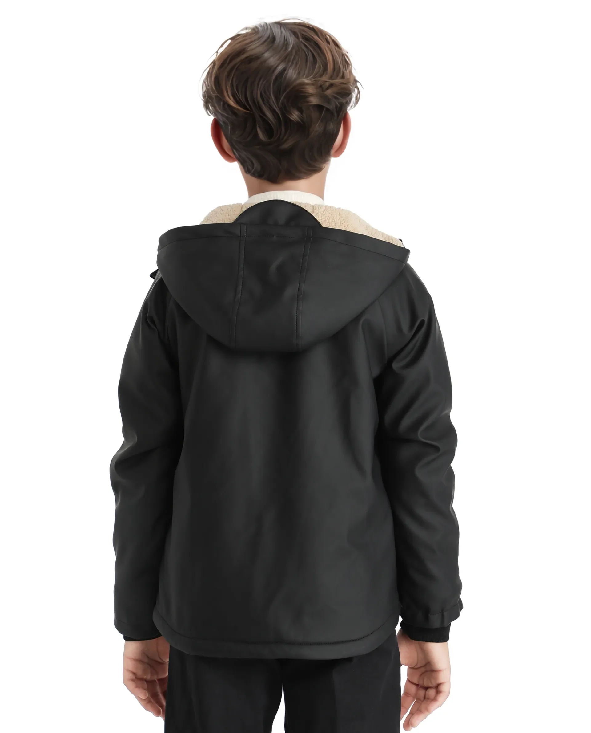 Rare Ones Kids Wrick Black Polyester Full Sleeve Solid Jacket - Image 9