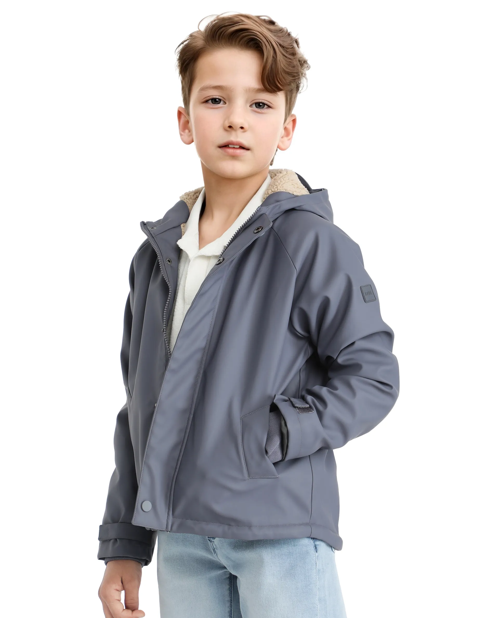 Rare Ones Kids Wrick Navy Polyester Full Sleeve Solid Jacket - Image 6