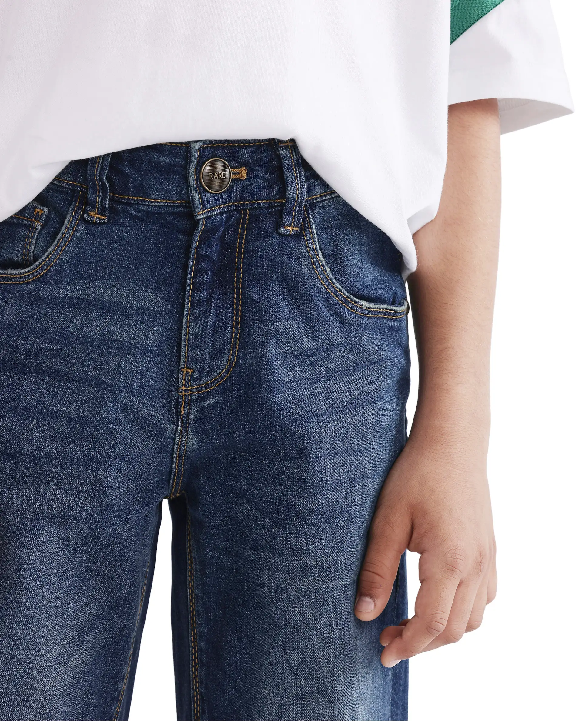 Rare Ones Kids Yosh Dark Blue Solid Denim Pant - Image 3