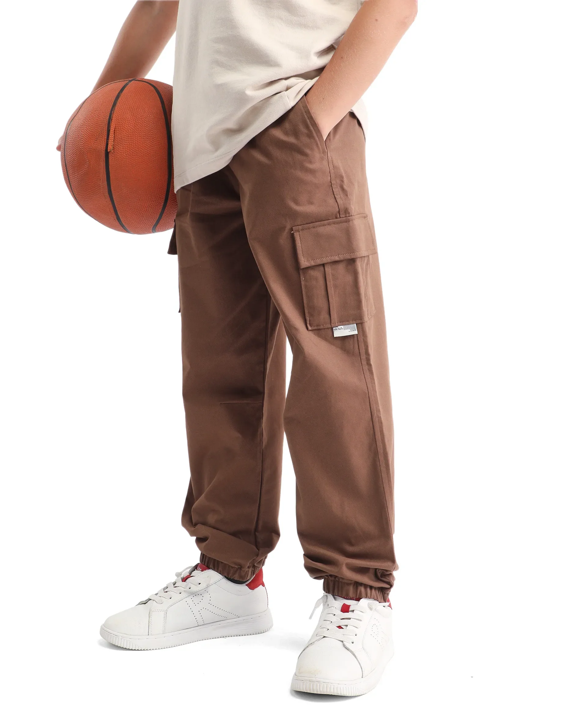 Rare Ones Kids Zash Brown Cotton Solid Button & Zip Closure Regular Fit Trouser - Image 2