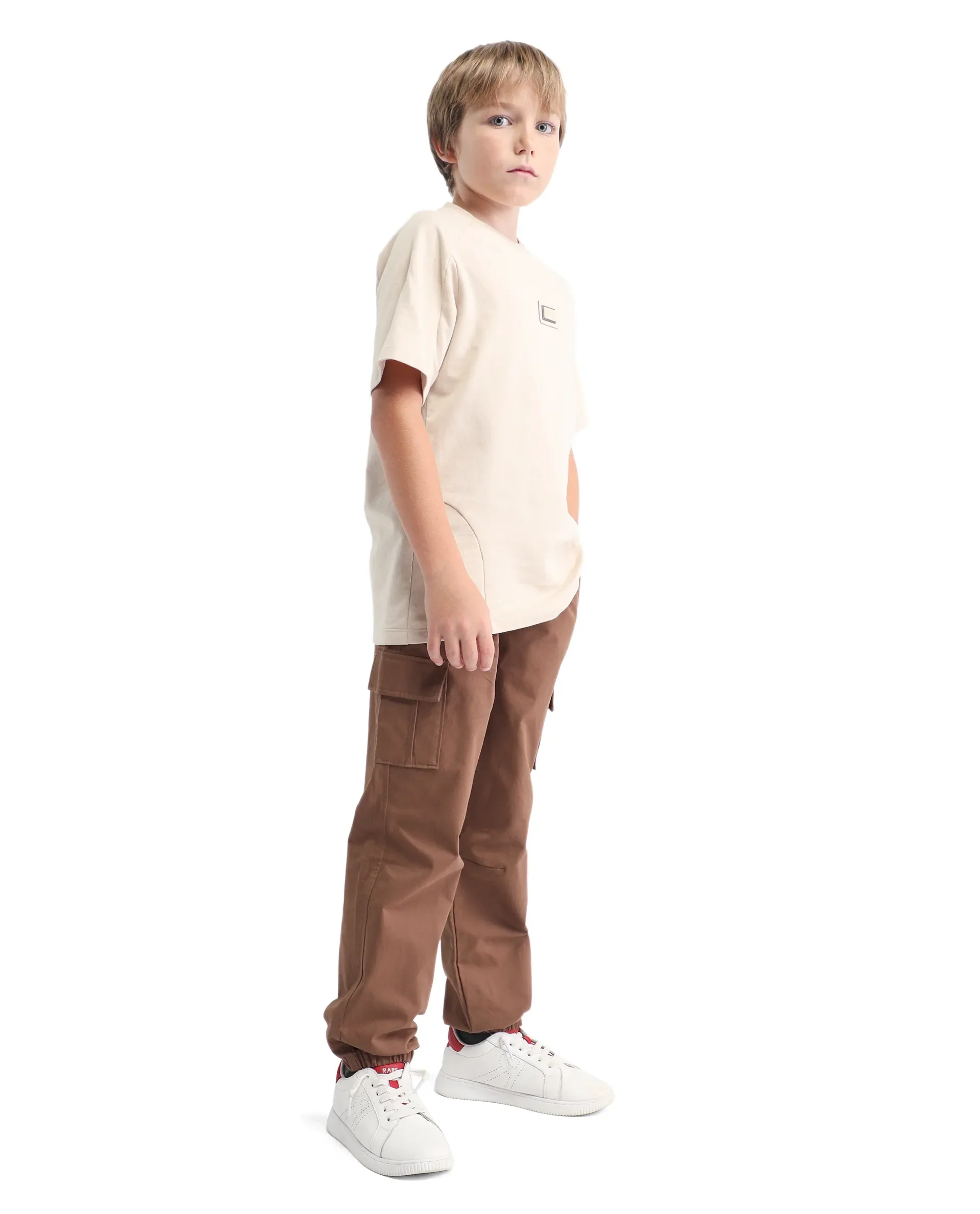 Rare Ones Kids Zash Brown Cotton Solid Button & Zip Closure Regular Fit Trouser - Image 6