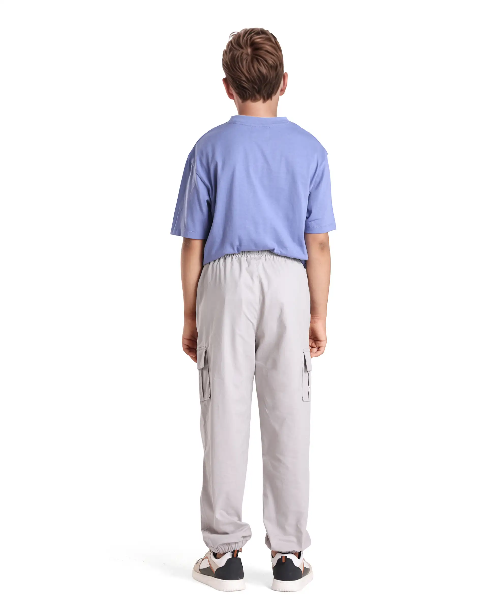 Rare Ones Kids Zash Grey Cotton Solid Button And Zip Closure Regular Fit Trouser - Image 6