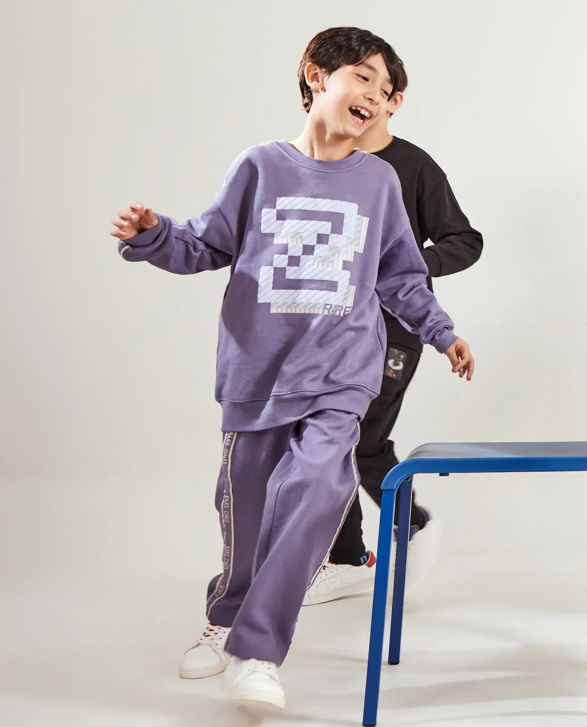 Rare Ones Kids Zet Light Purple Cotton Poly Full Sleeve Puff Print Sweatshirt - Image 2