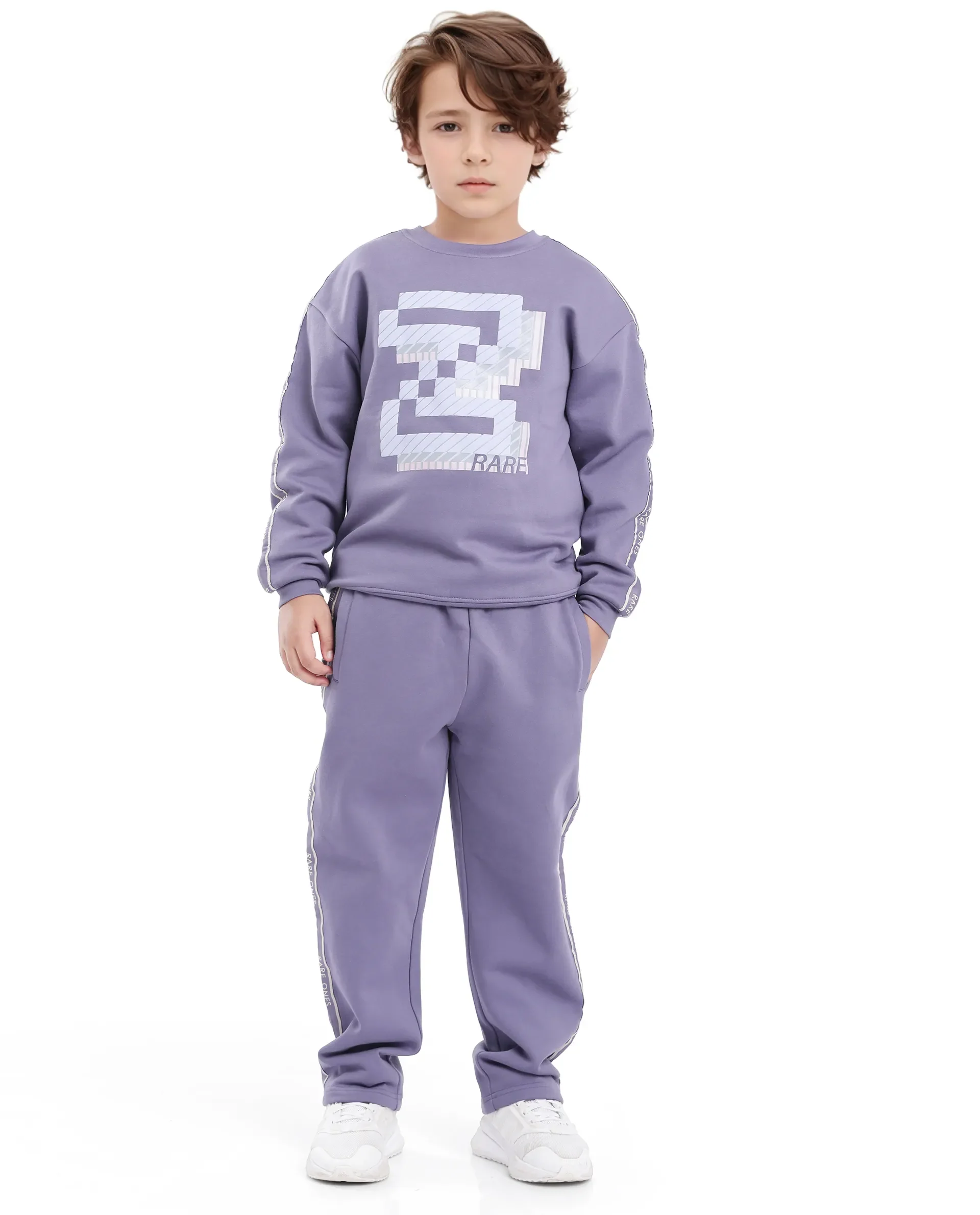 Rare Ones Kids Zet Light Purple Cotton Poly Full Sleeve Puff Print Sweatshirt - Image 4