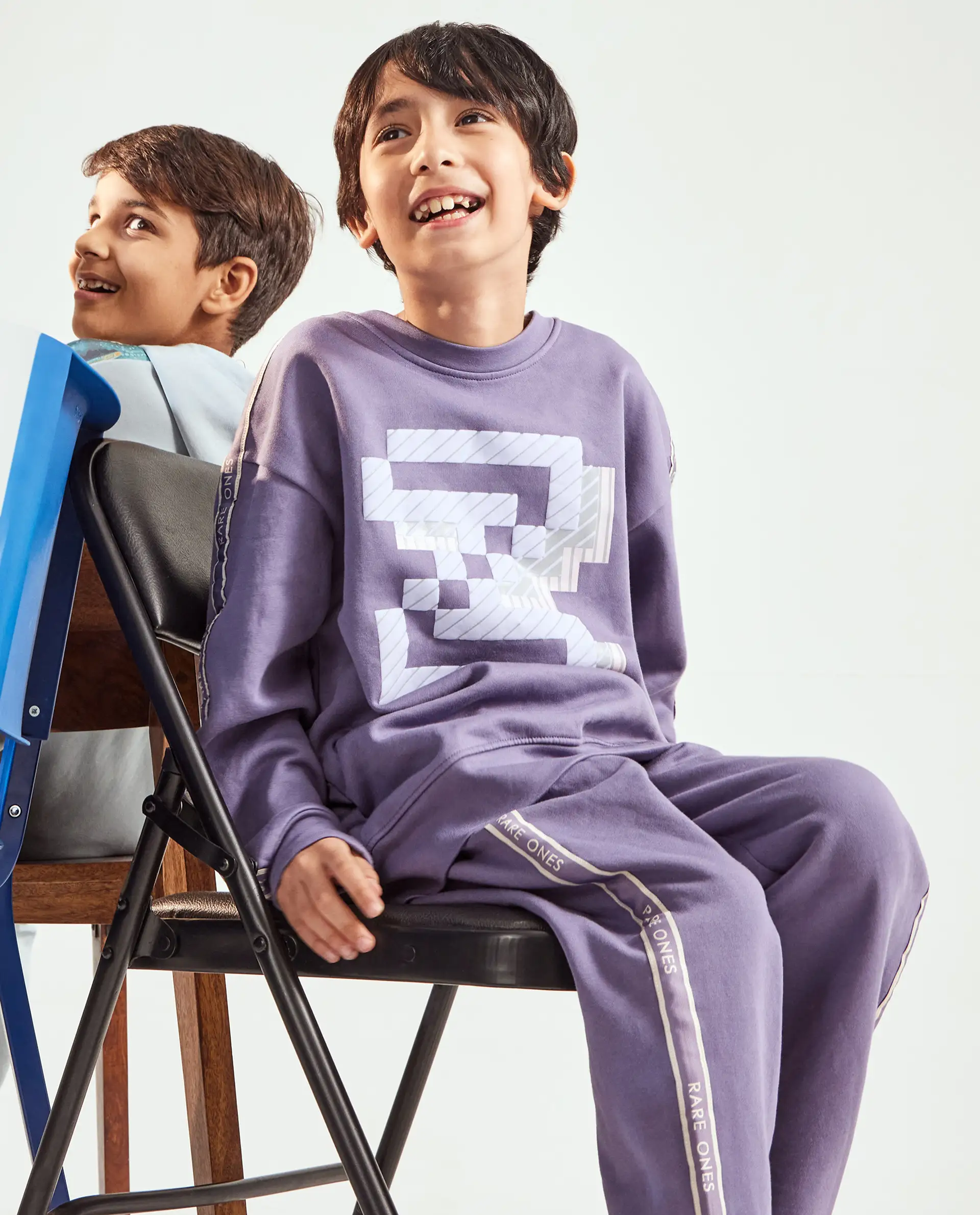 Rare Ones Kids Zeto Light Purple Cotton Poly Applique Drawstring Closure Trackpant - Image 3