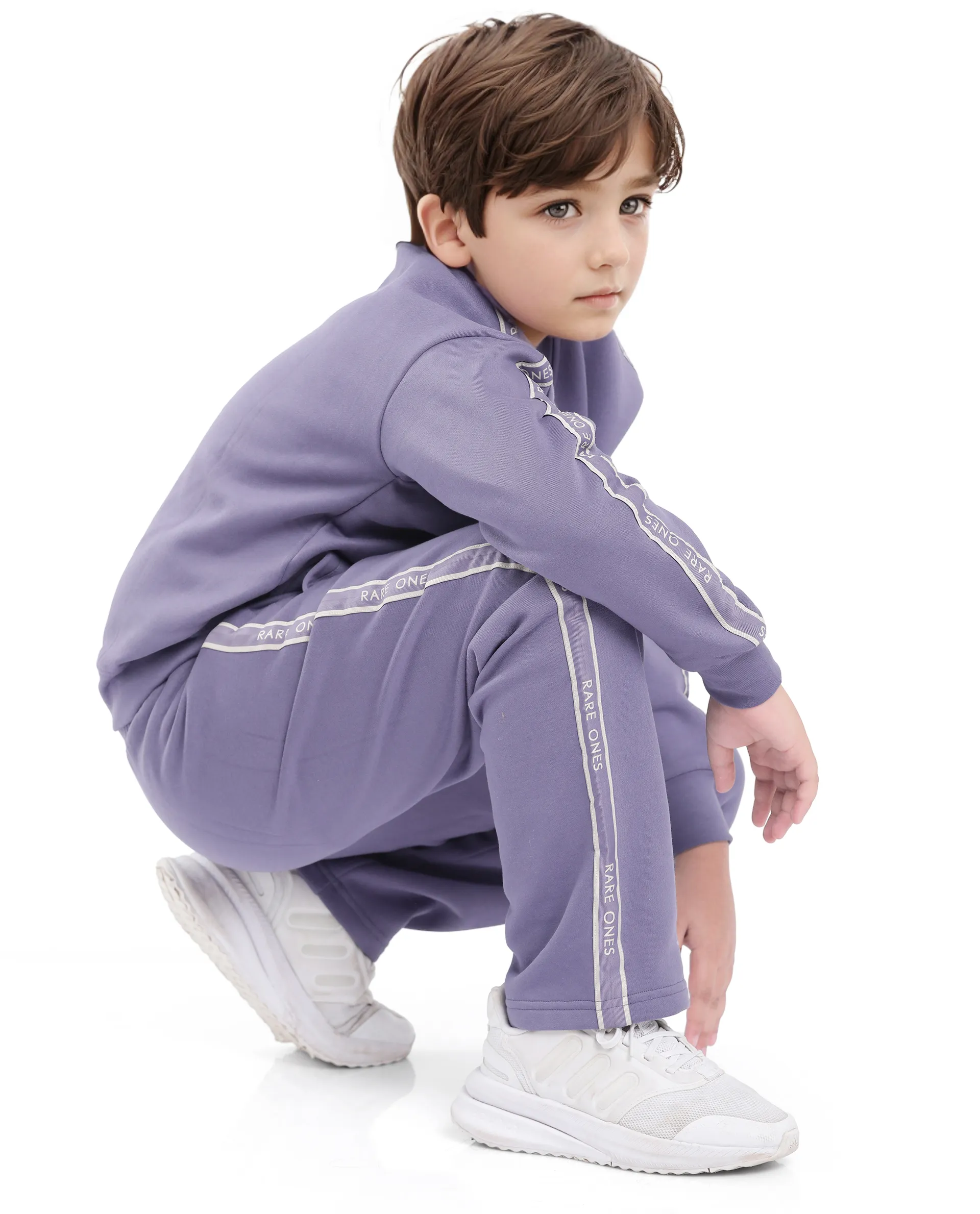 Rare Ones Kids Zeto Light Purple Cotton Poly Applique Drawstring Closure Trackpant - Image 4