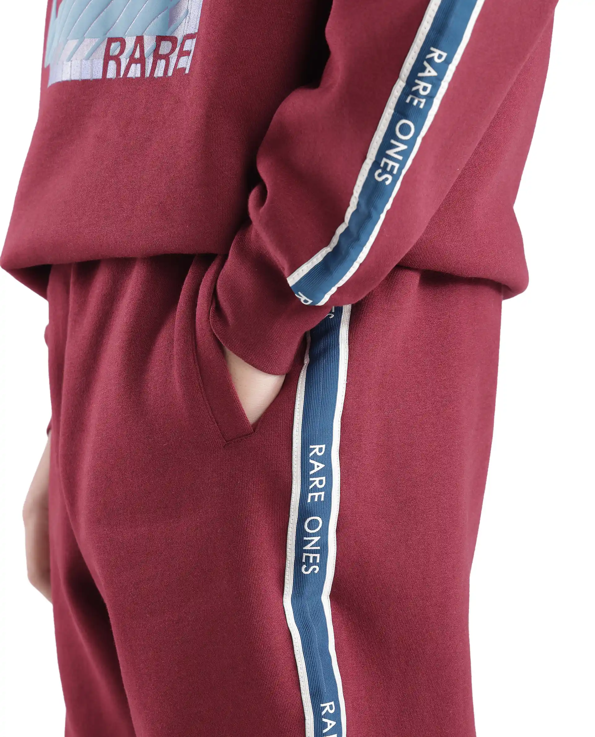 Rare Ones Kids Zeto Maroon Cotton Poly Applique Drawstring Closure Trackpant - Image 5