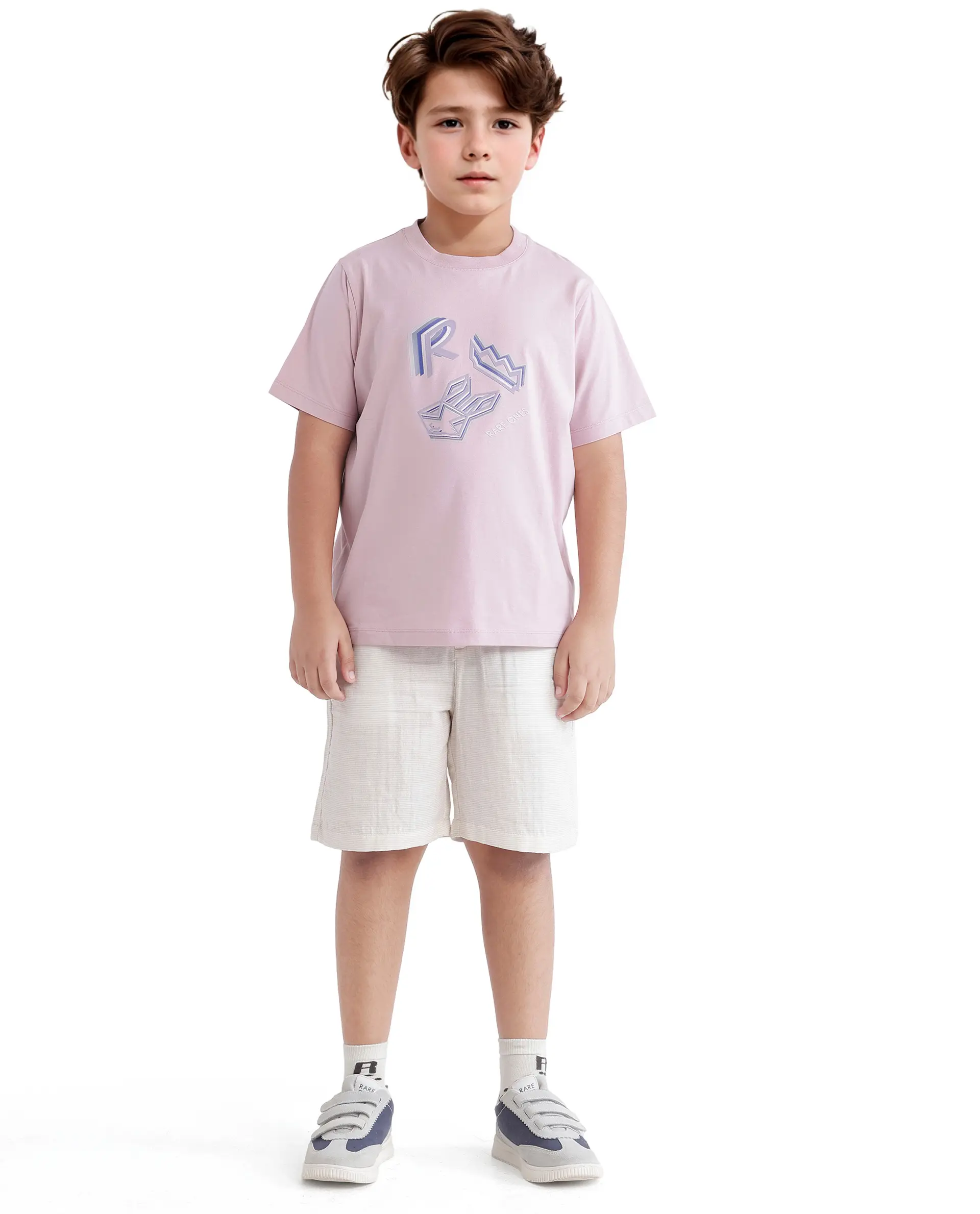 Rare Ones Kids Zeus Dusky Pink Cotton Blend Short Sleeve Crew Neck Print T-Shirt - Image 2