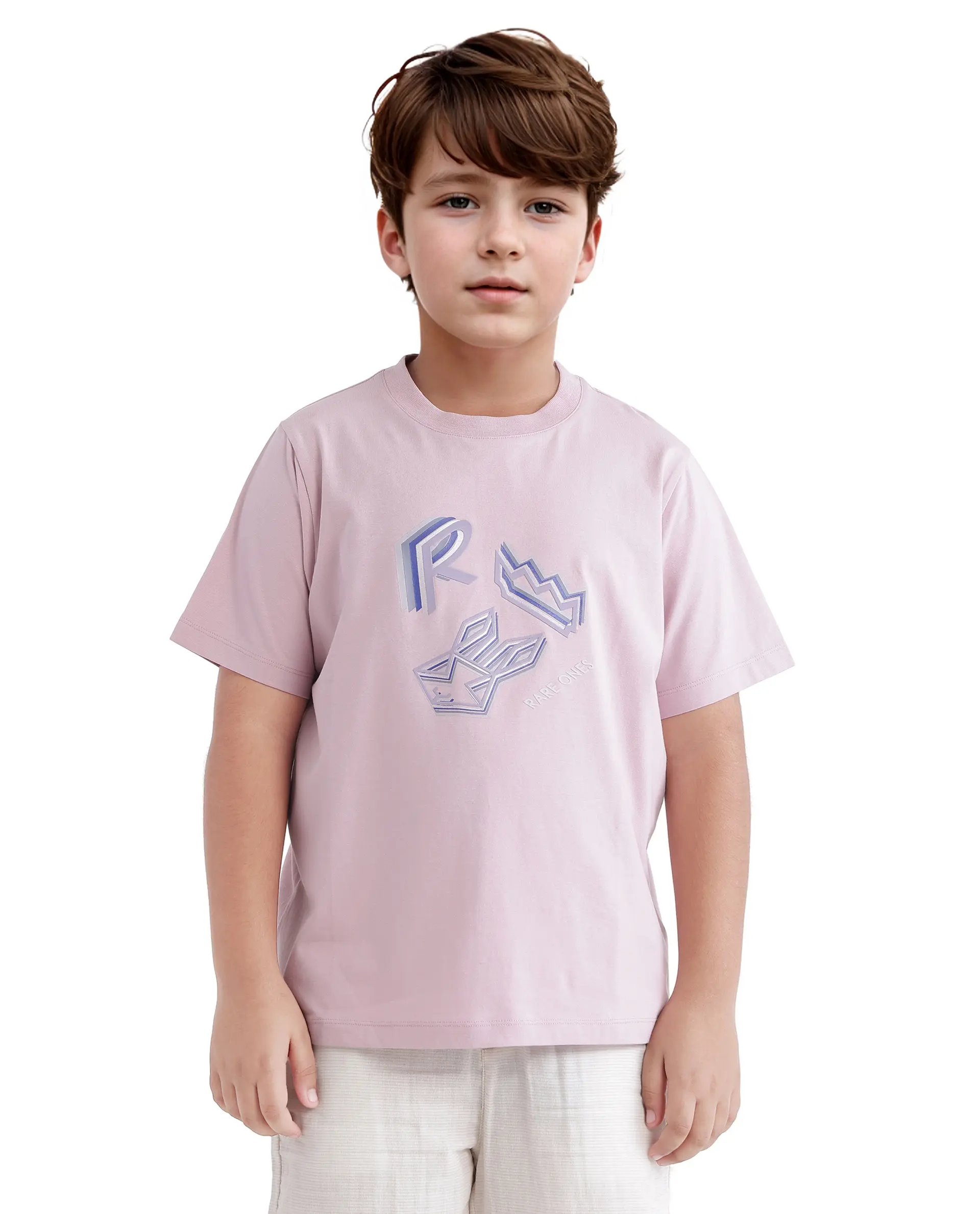 Rare Ones Kids Zeus Dusky Pink Cotton Blend Short Sleeve Crew Neck Print T-Shirt - Image 3