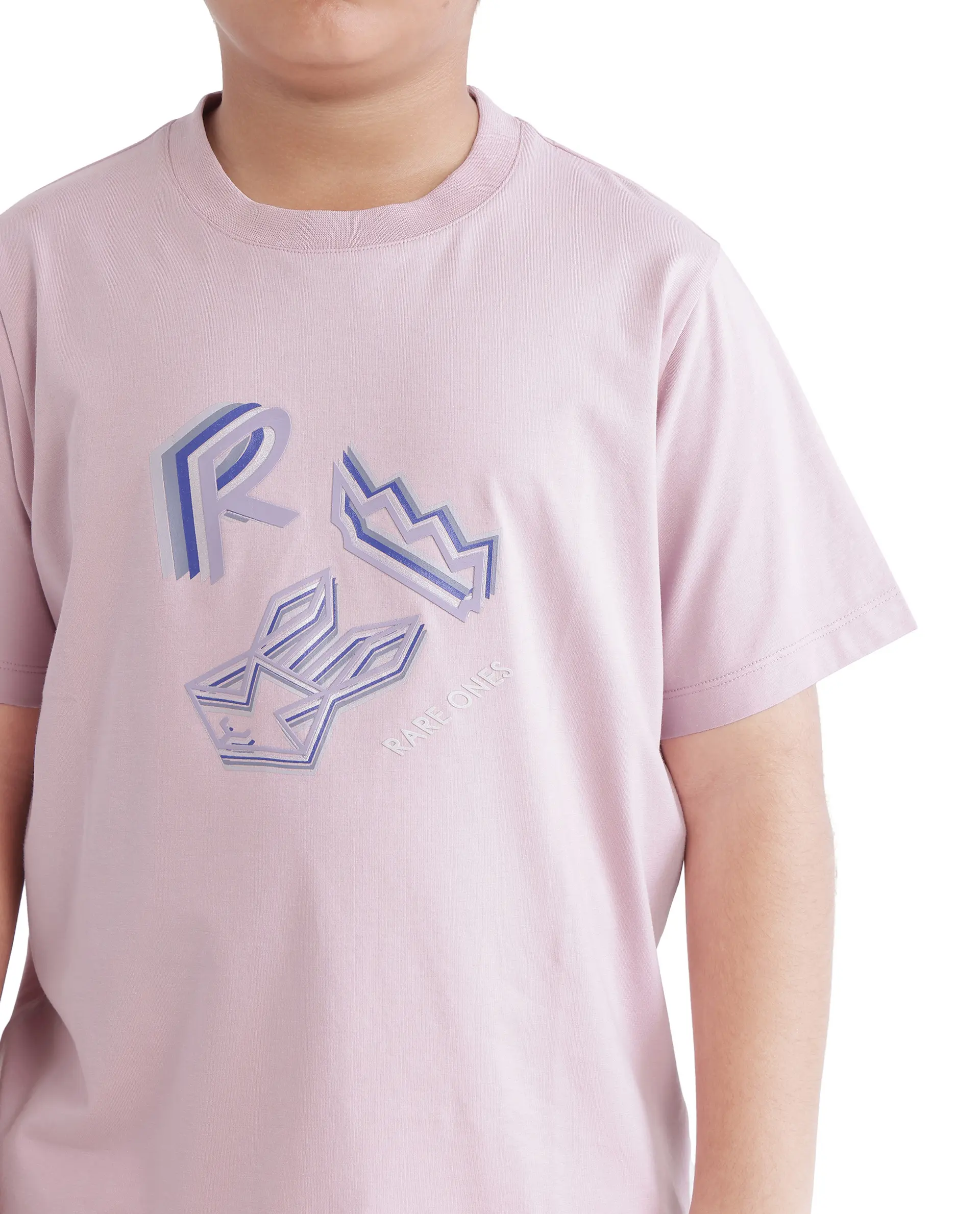 Rare Ones Kids Zeus Dusky Pink Cotton Blend Short Sleeve Crew Neck Print T-Shirt - Image 4
