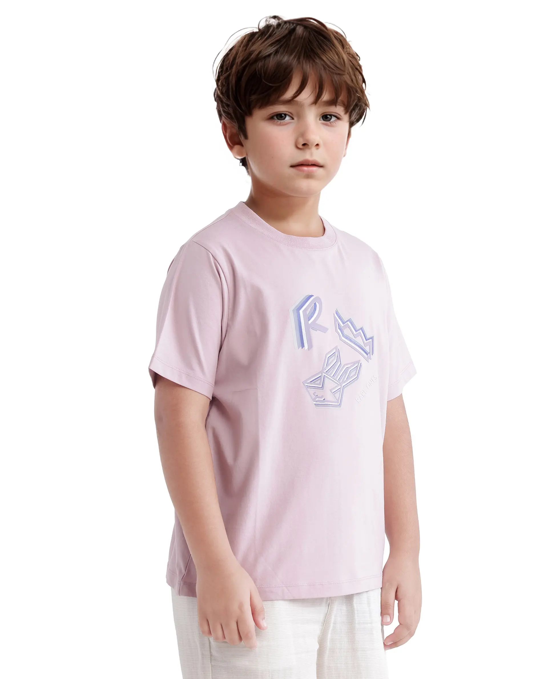 Rare Ones Kids Zeus Dusky Pink Cotton Blend Short Sleeve Crew Neck Print T-Shirt - Image 6