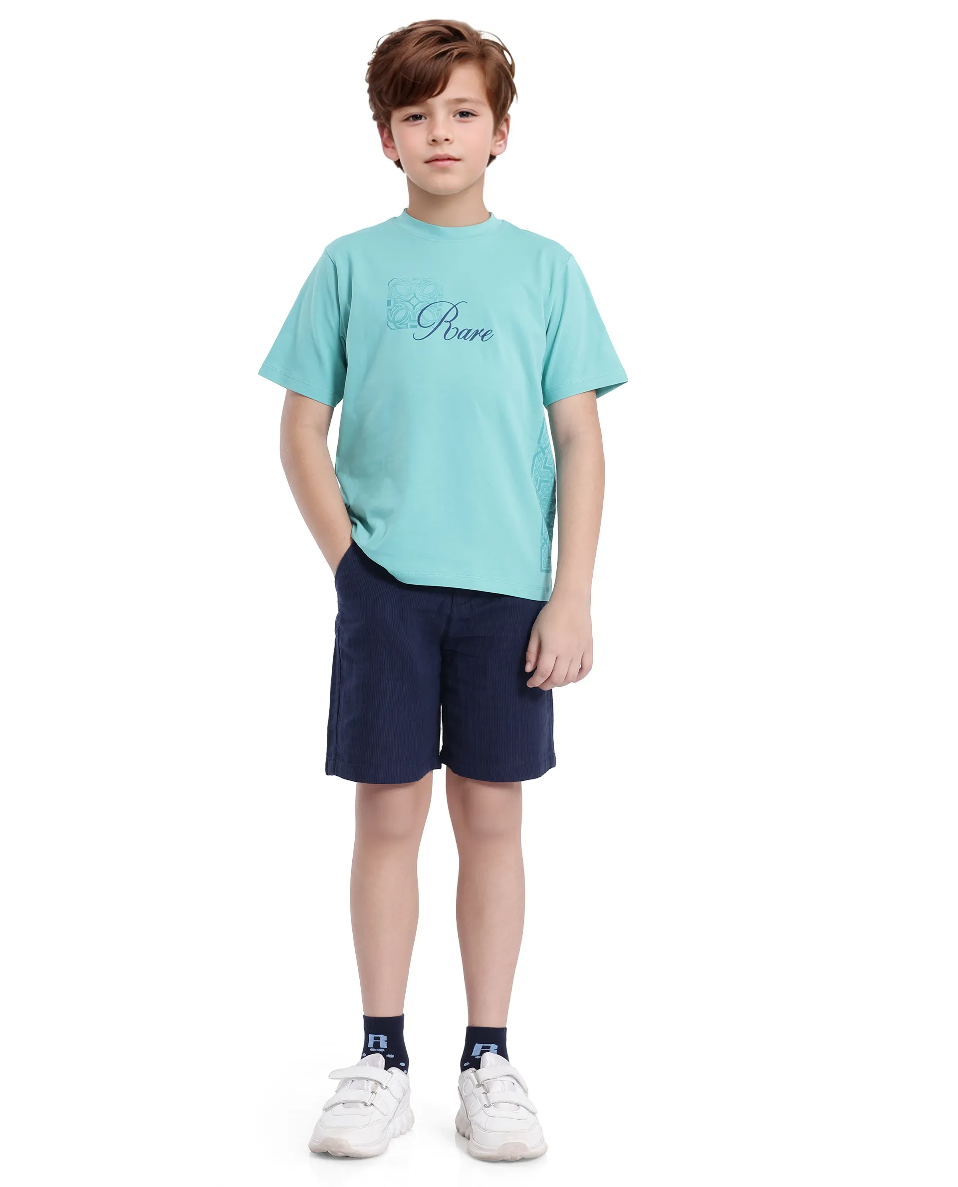 Rare Ones Kids Zilos Light Green Cotton Short Sleeve Crew Neck Print T-Shirt - Image 3