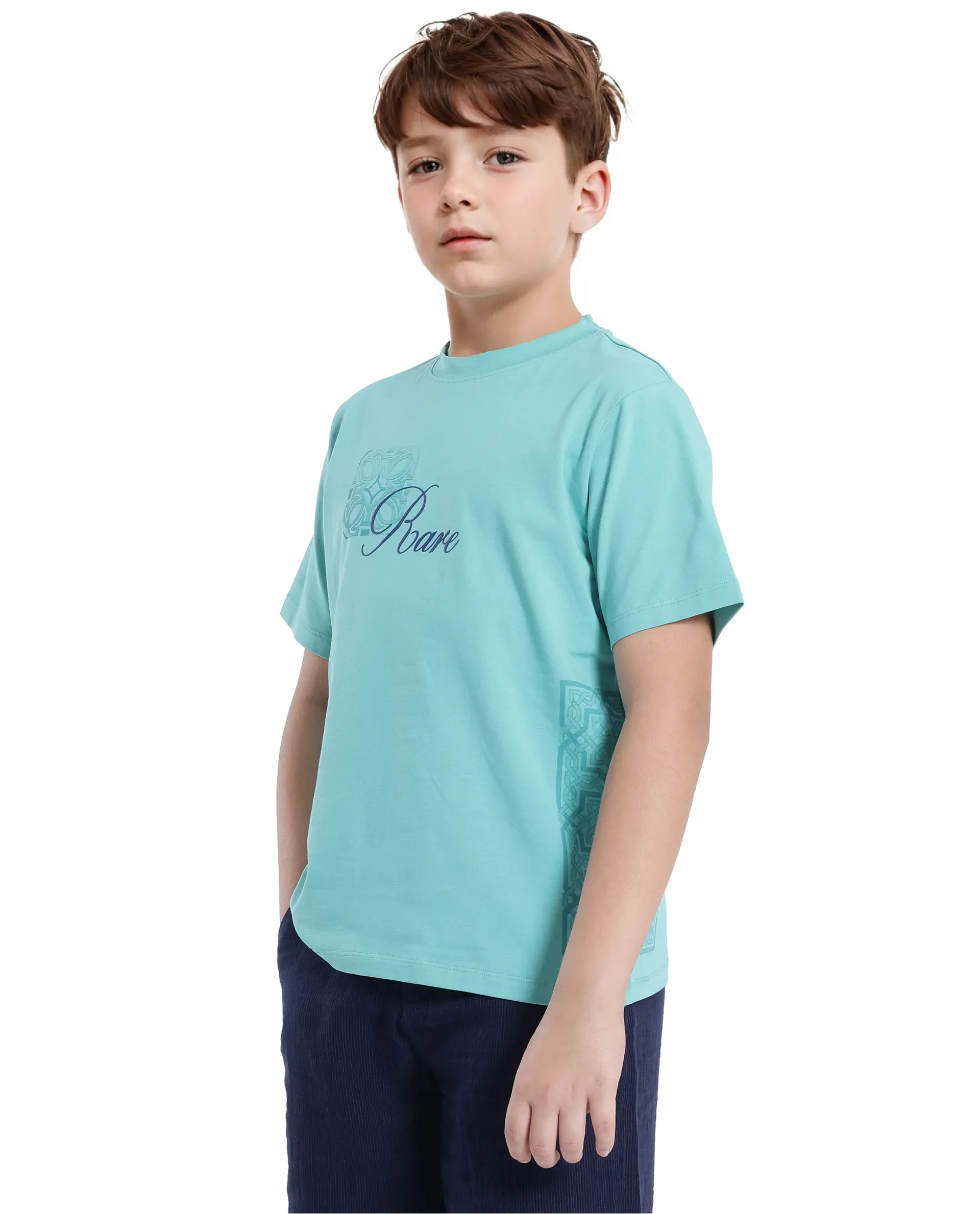 Rare Ones Kids Zilos Light Green Cotton Short Sleeve Crew Neck Print T-Shirt - Image 6
